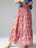 Flora Convertible Cotton Maxi Skirt - Bright Pink Floral