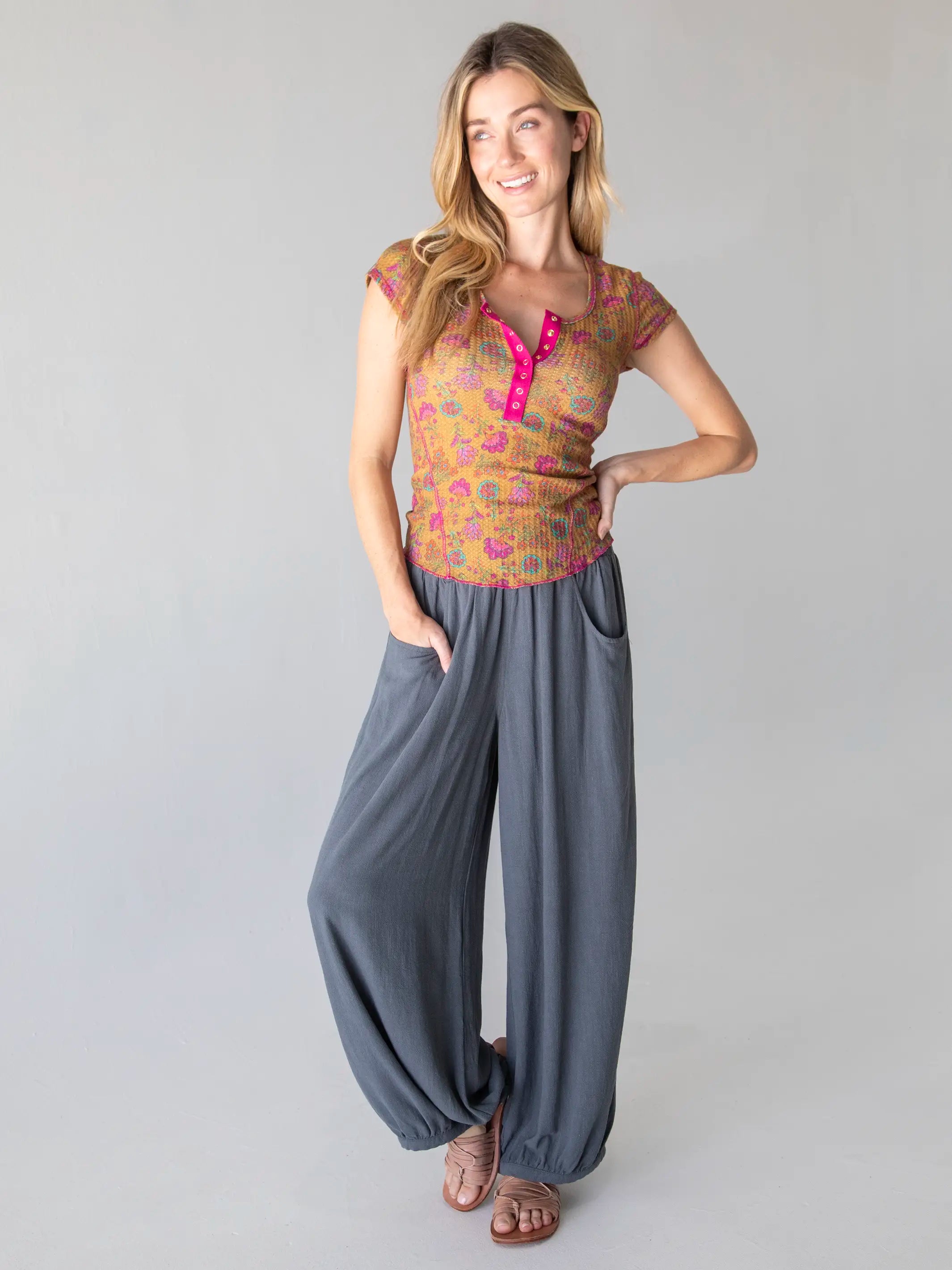 Around The Town Pants - Dark Blue Grey