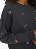 Fave Little Things Embroidered Sweatshirt - Charcoal Doodle