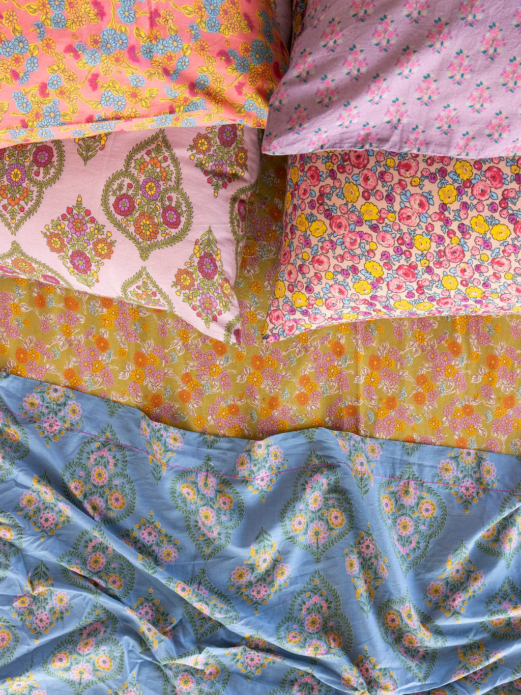 Mix & Match Cotton Flat Sheet - Blue Willow Medallion