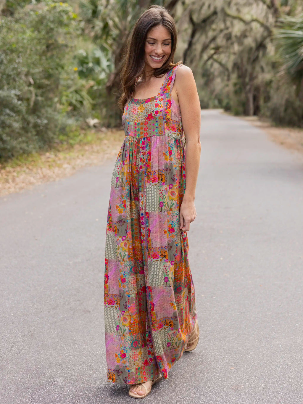 Tricia Jumpsuit - Pink Floral Patchwork