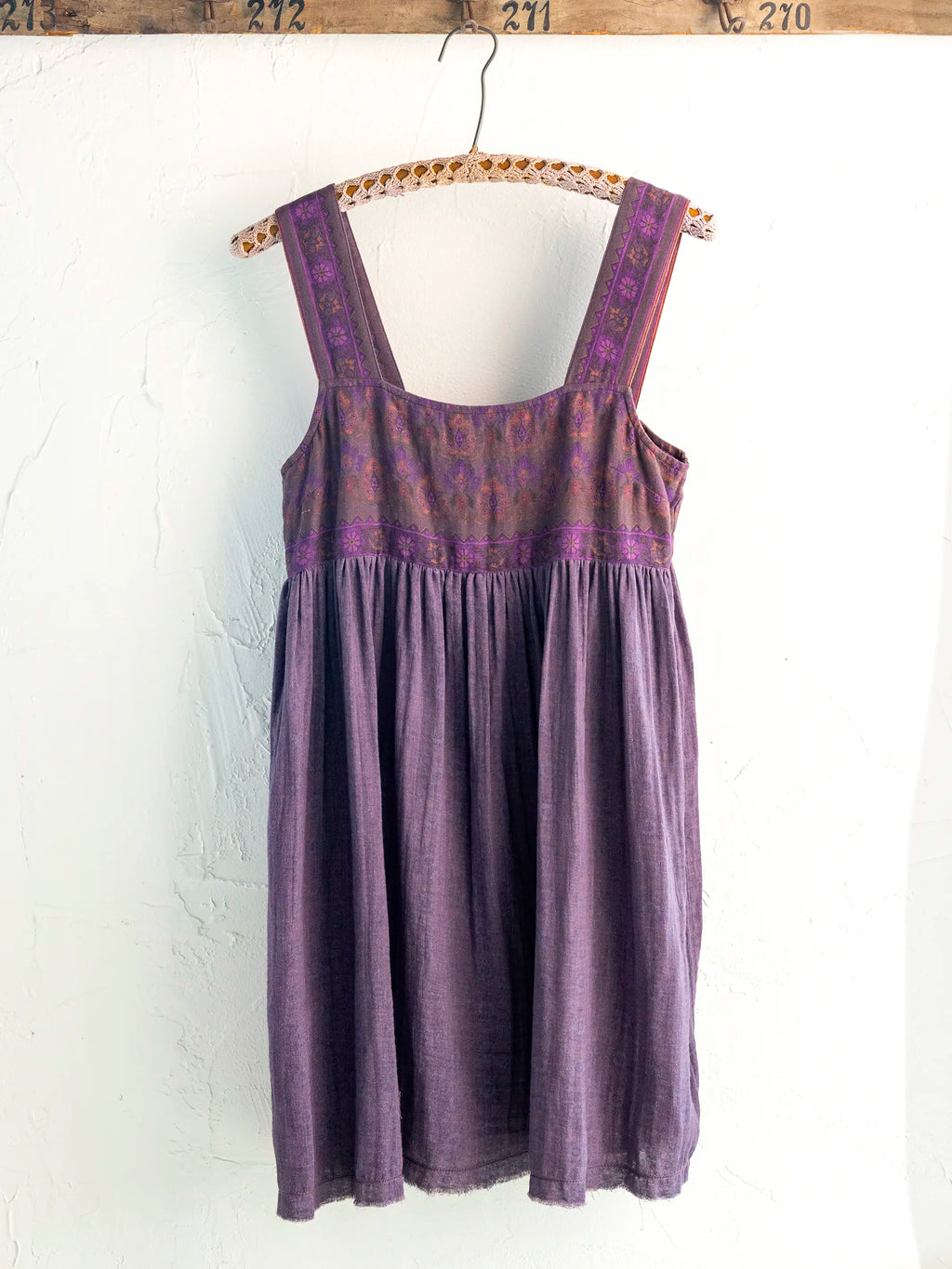Tricia Reversible Cotton Gauze Dress - Medallion Eggplant Sunburst