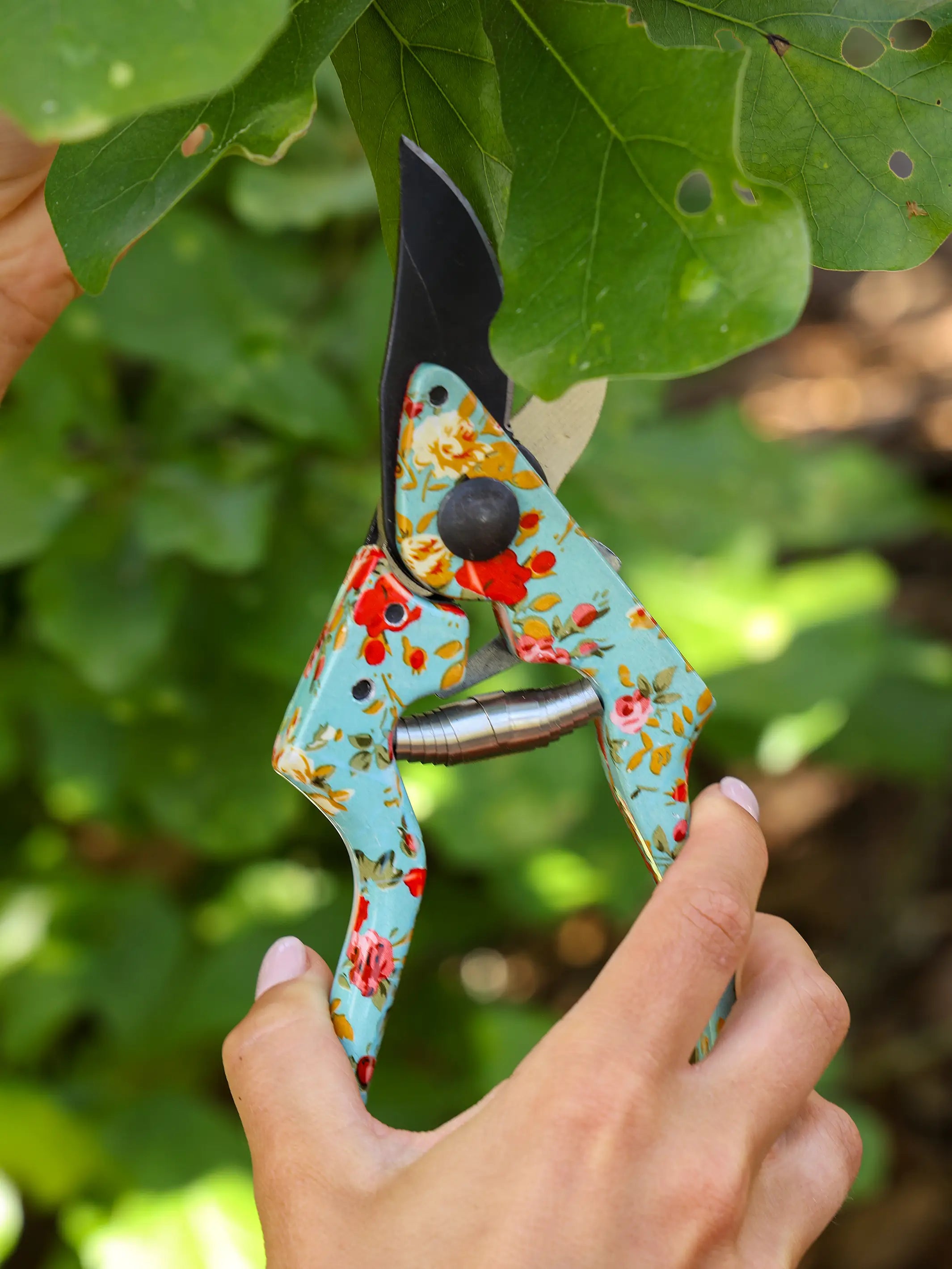Gardening Shovel & Snips Set - Turquoise Floral