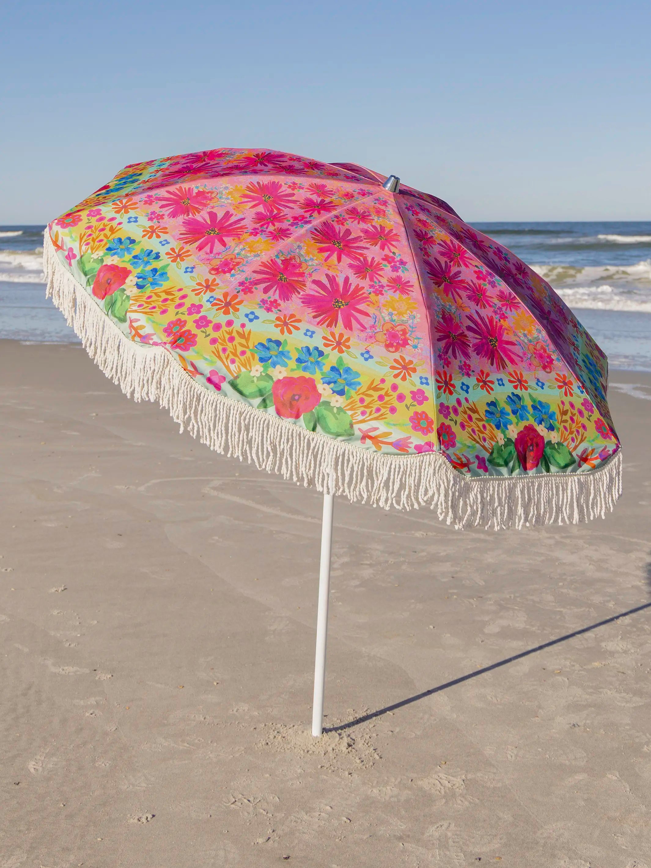 Beach Umbrella - Hot Pink Floral