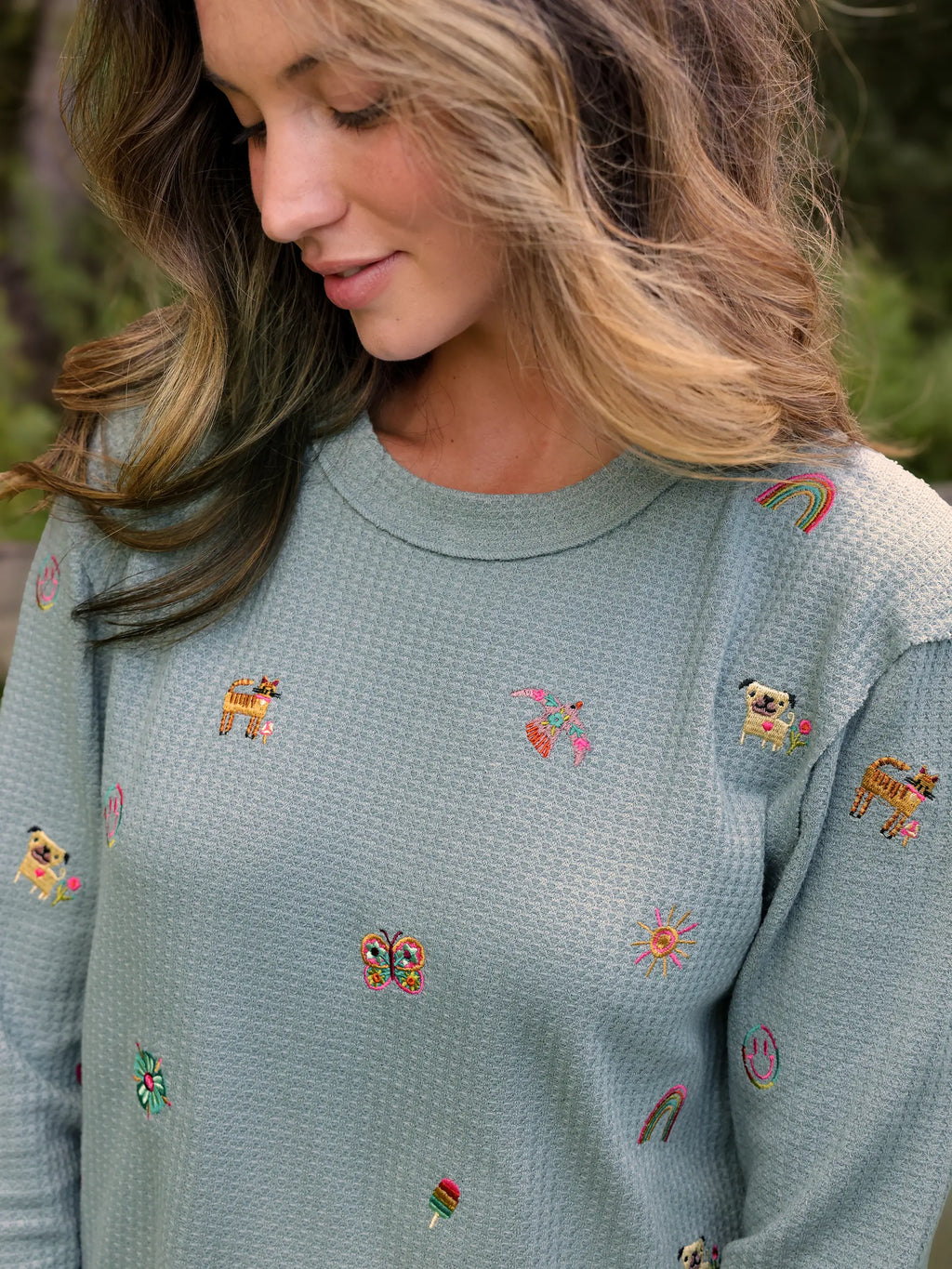 Parker Embroidered Thermal Tee - Fave Things