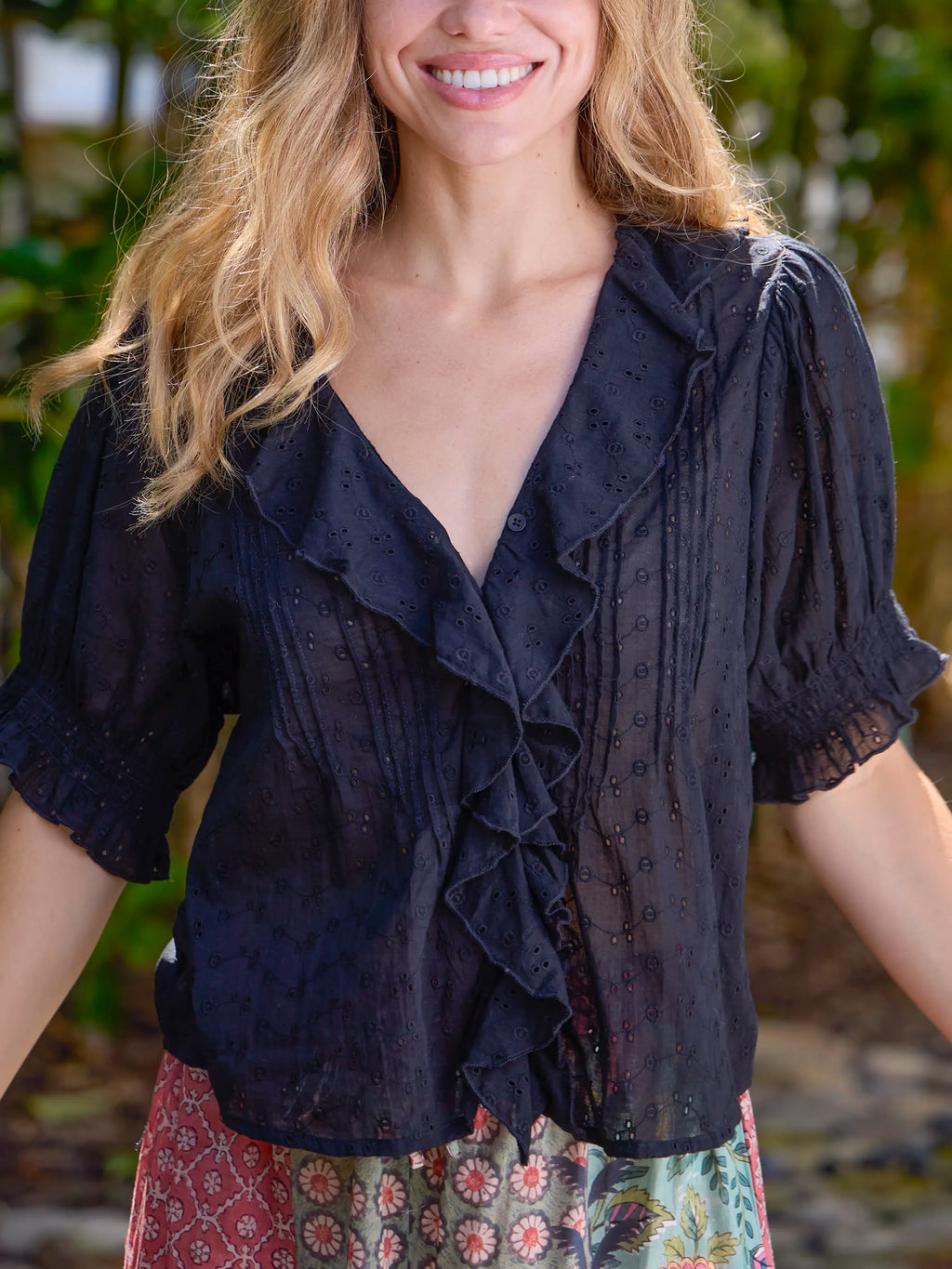My Favorite Cotton Top - Black Eyelet