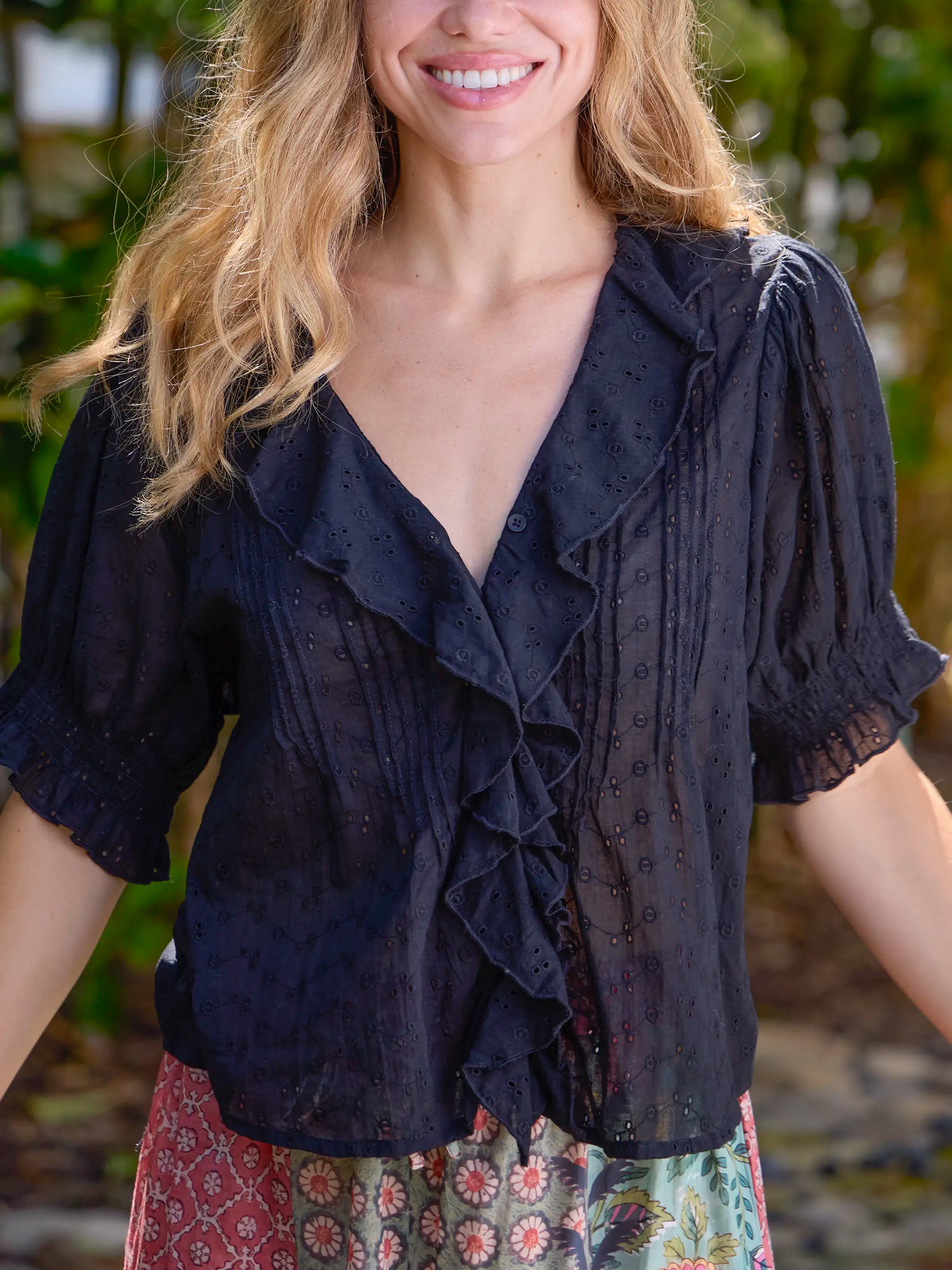 My Favorite Cotton Top - Black Eyelet