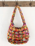 Puffy Velvet Fit-It-All Bag - Large Bright Floral Garden