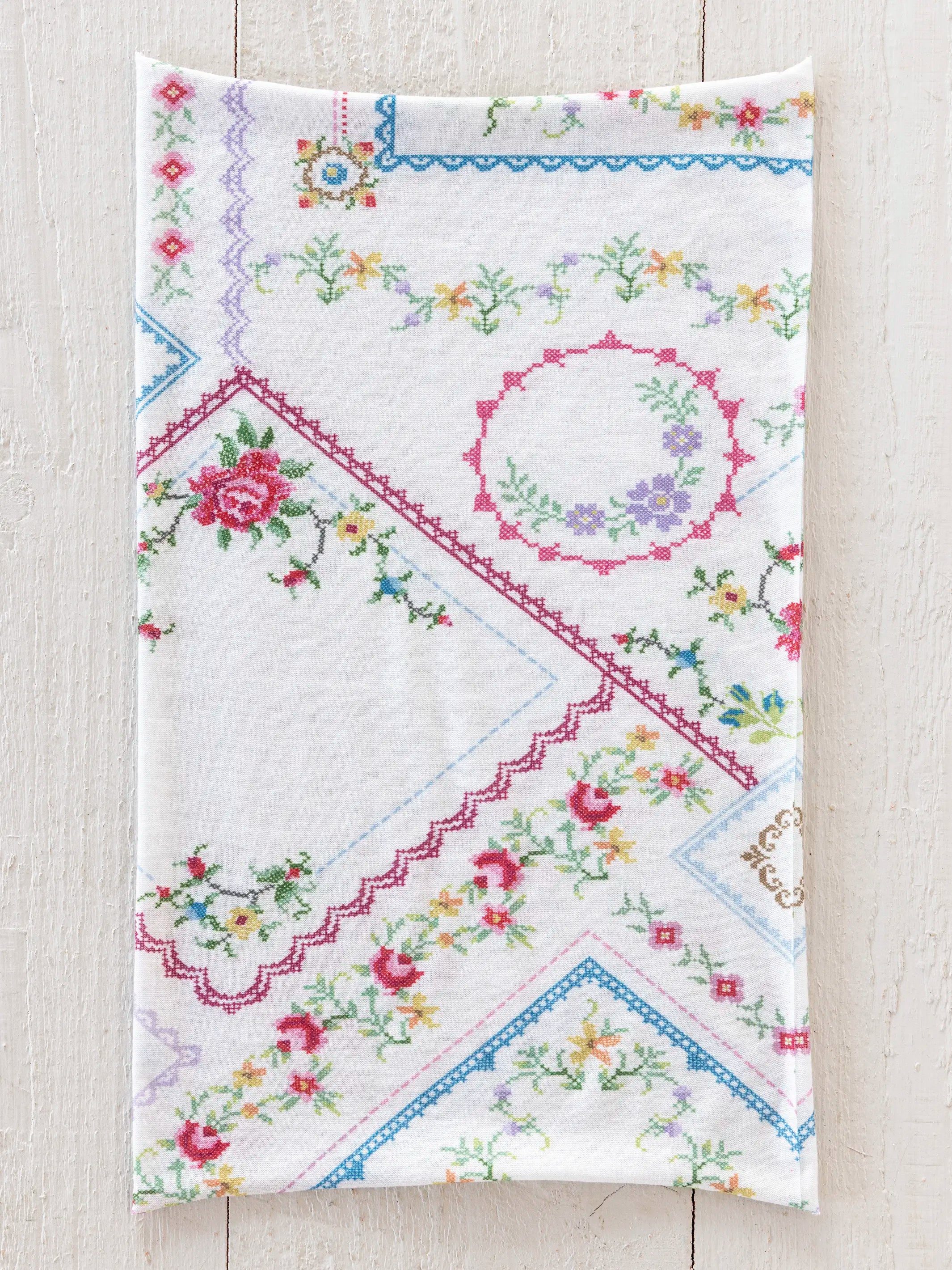 Full Boho Bandeau® Headband - Heirloom Cross Stitch Ivory