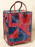 Rolling Tote Bag - Bandana Patchwork Red