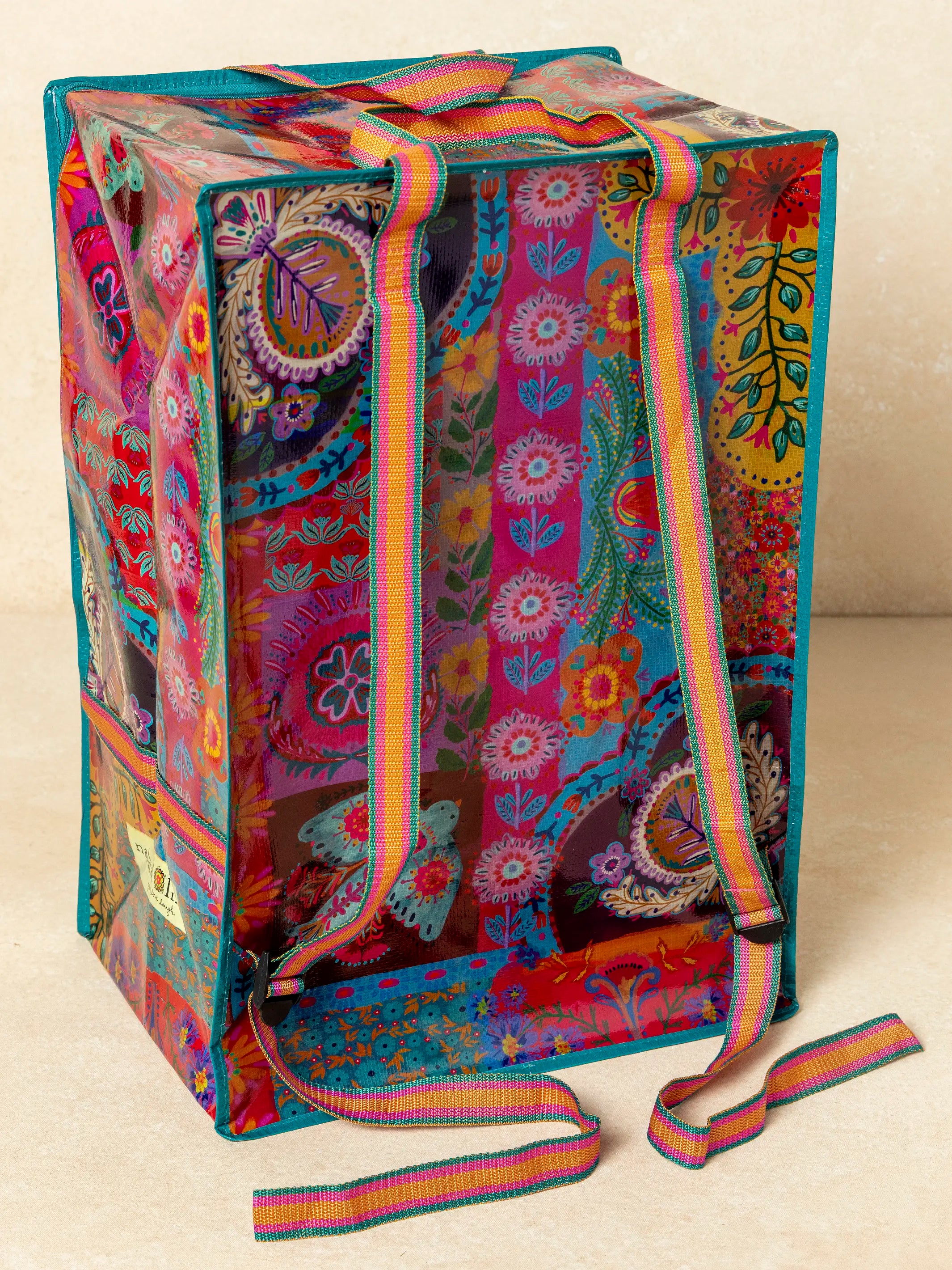 XL Backpack Tote Bag - Magenta Patchwork