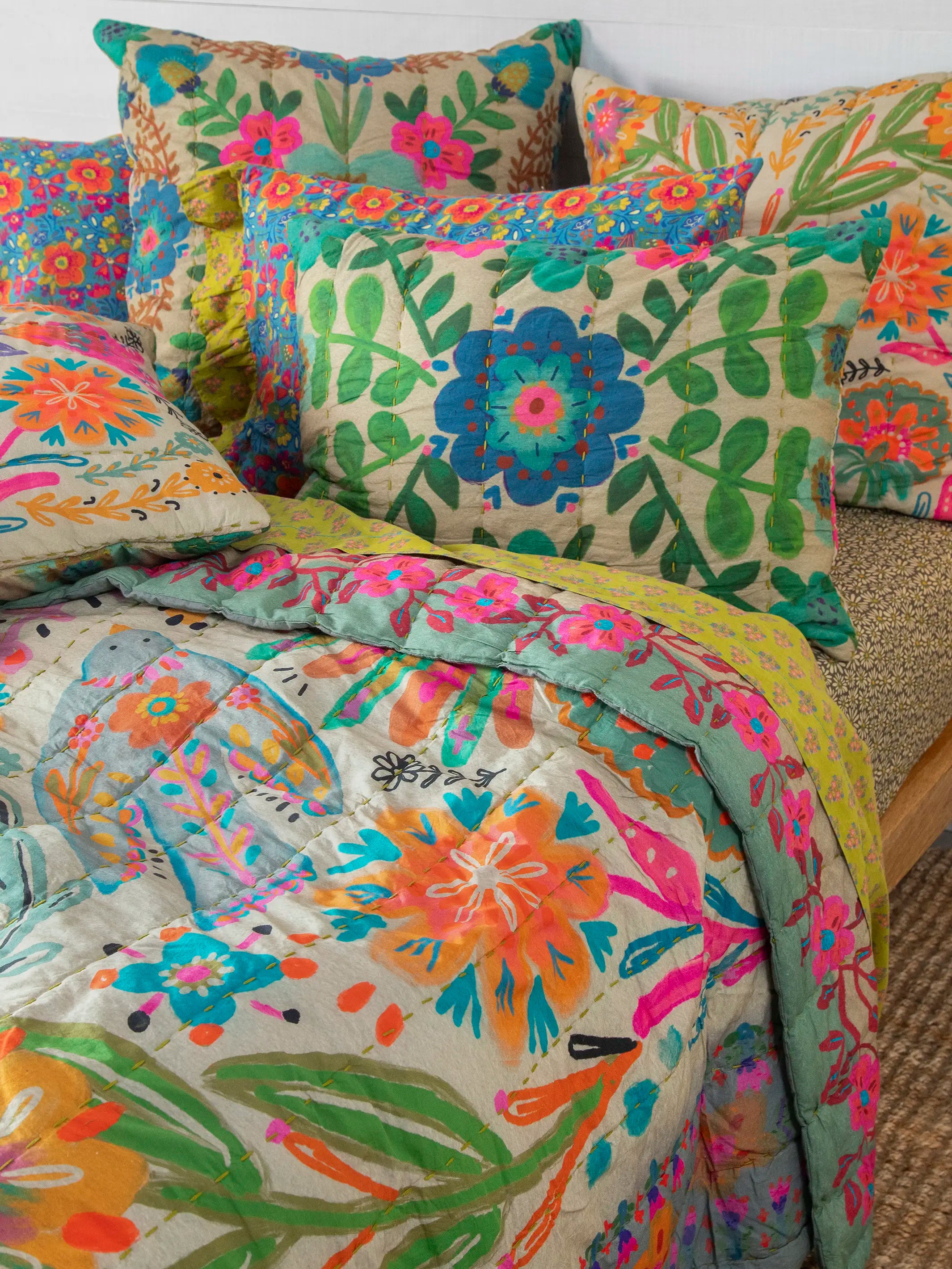 Bungalow Reversible Cotton Euro Sham - Free Spirit