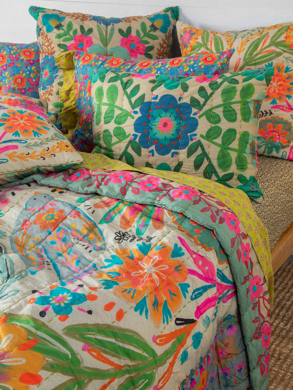 Bungalow Reversible Cotton Shams, Set of 2 - Free Spirit