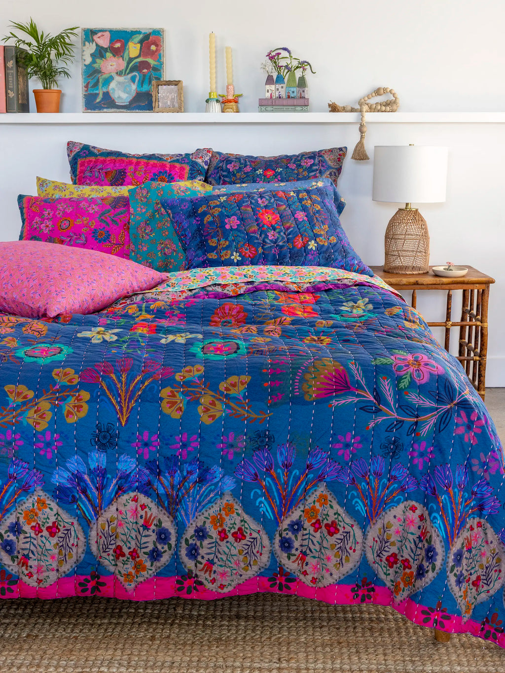 Bungalow Reversible Cotton Euro Sham - Magic Folk Garden
