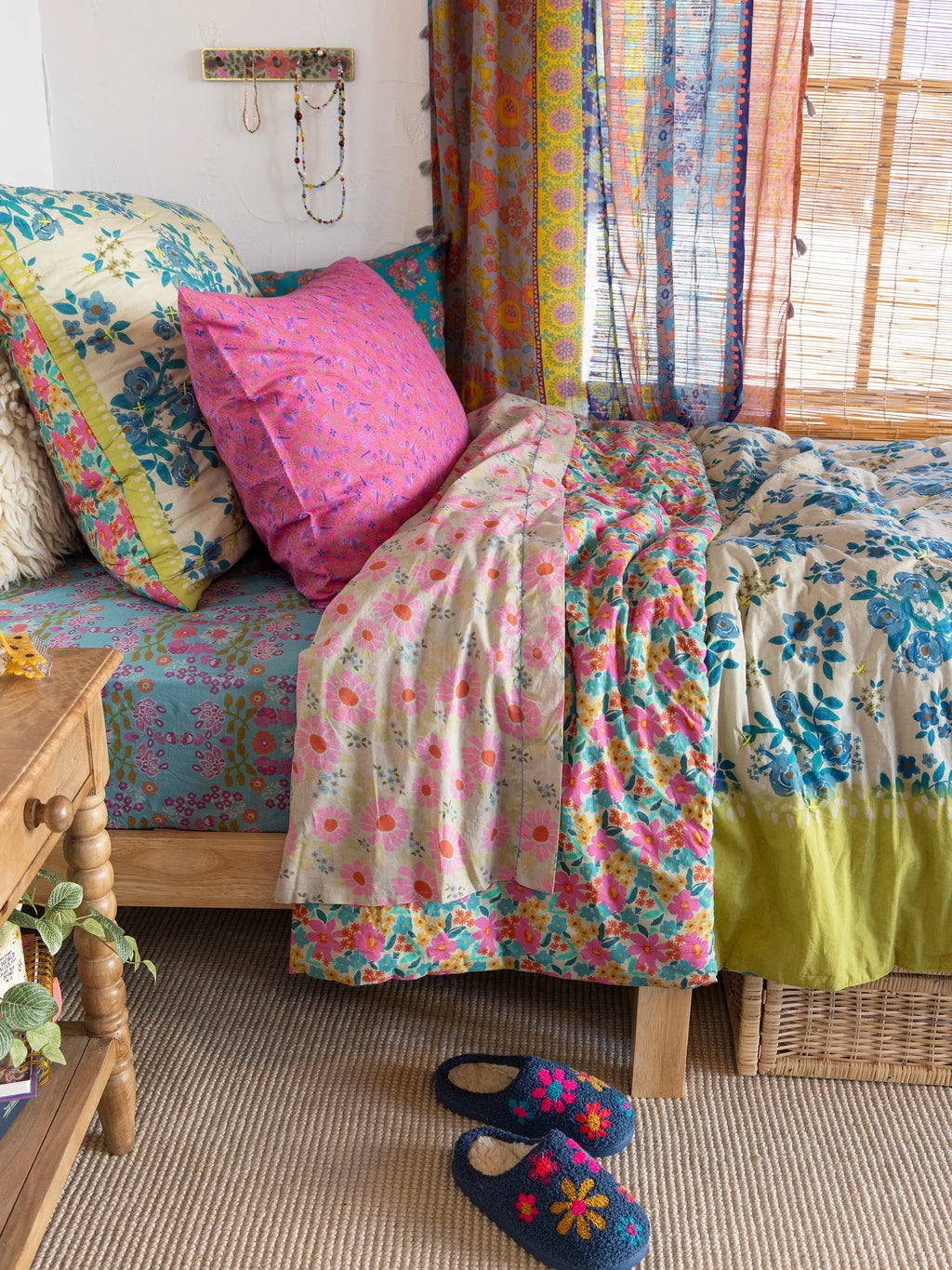 Mix & Match Cotton Flat Sheet - Vintage Zinnia