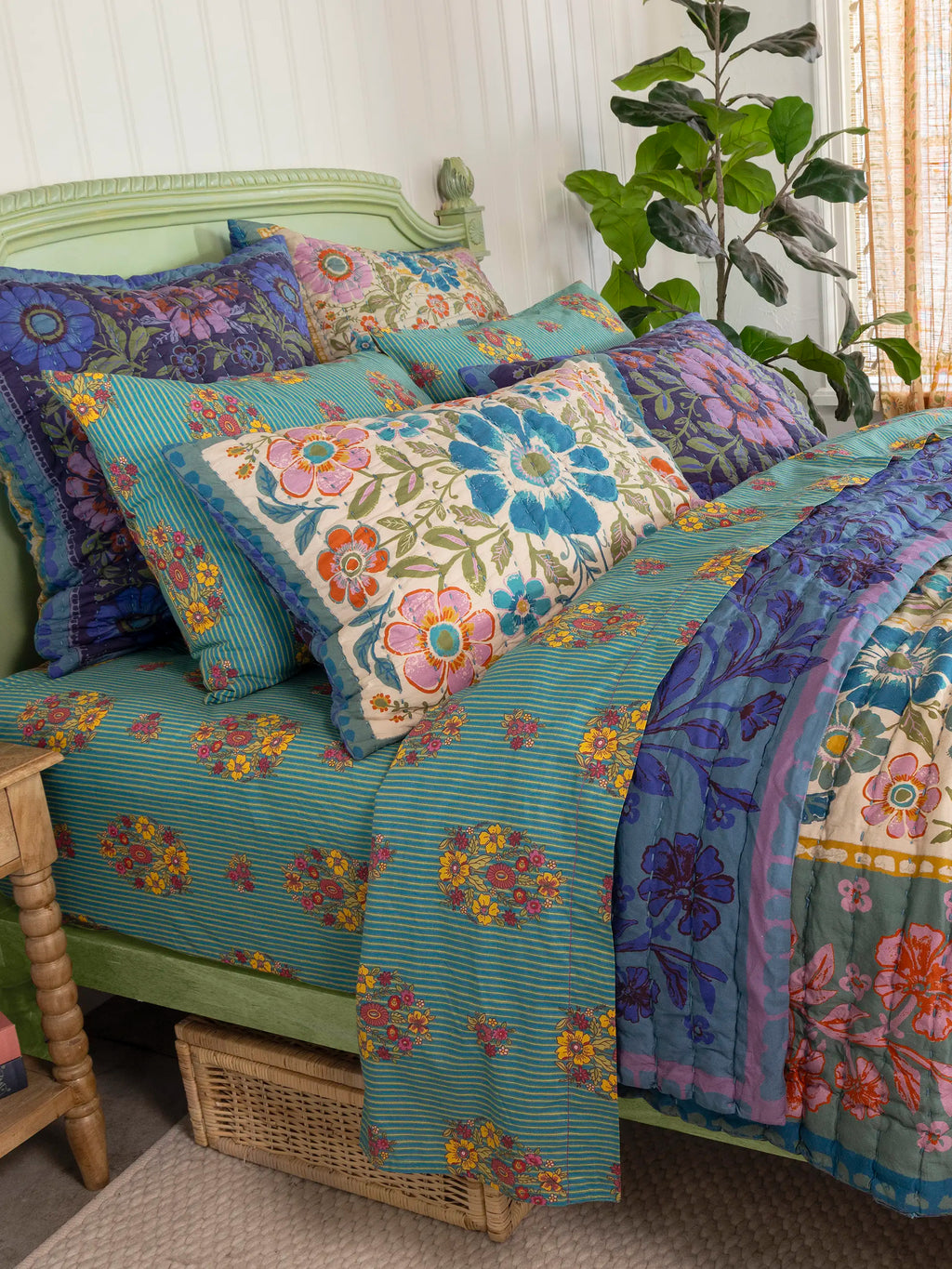 Bungalow Reversible Cotton Euro Sham - Flower Spell Bandana