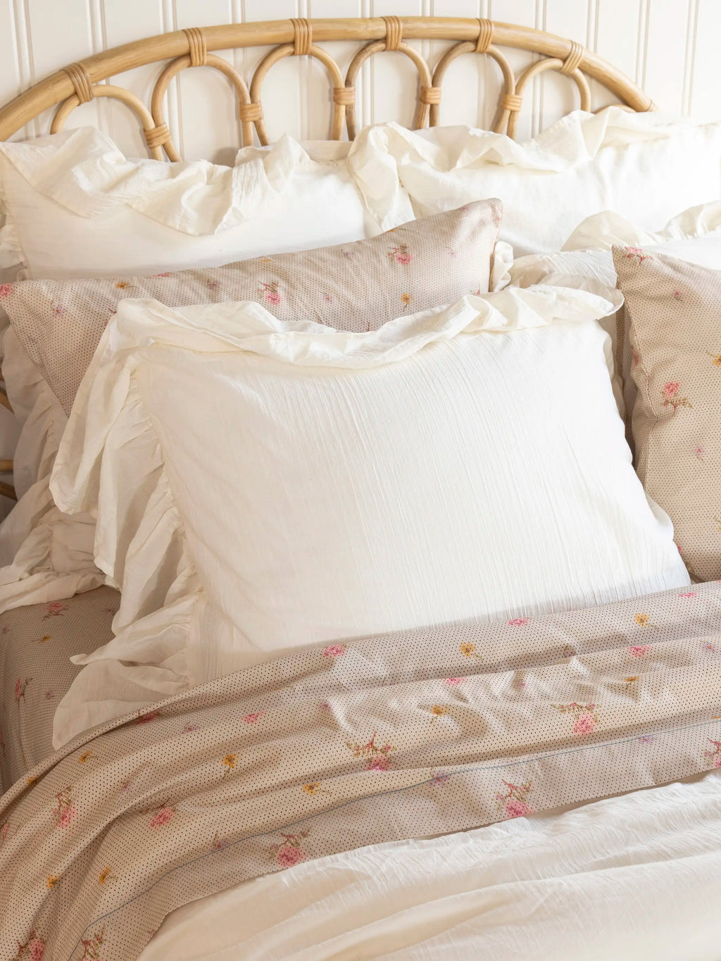 Cotton Ruffle Euro Sham - Cream