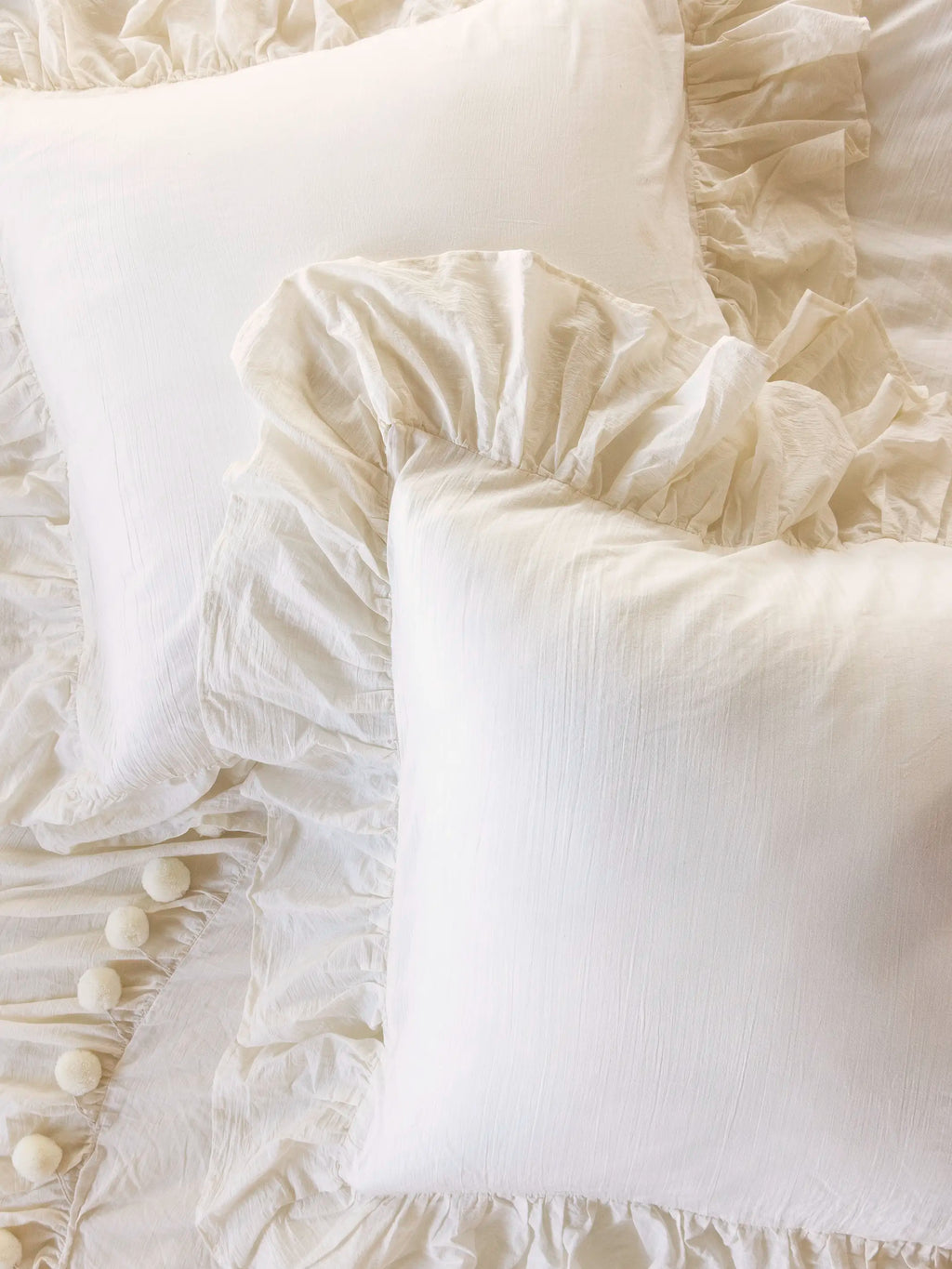 Cotton Ruffle Euro Sham - Cream