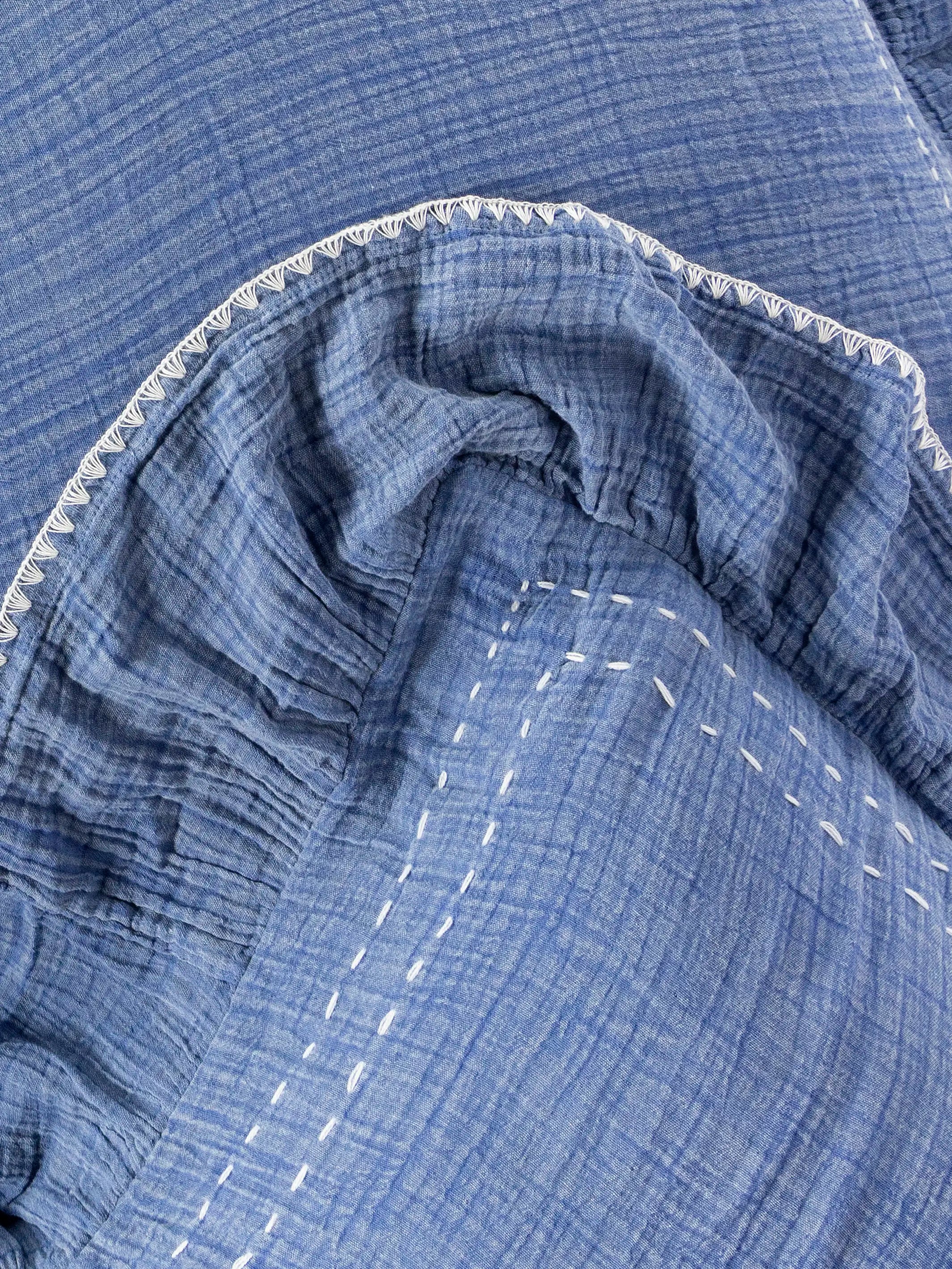 Cotton Ruffle Euro Sham - Vintage Blue