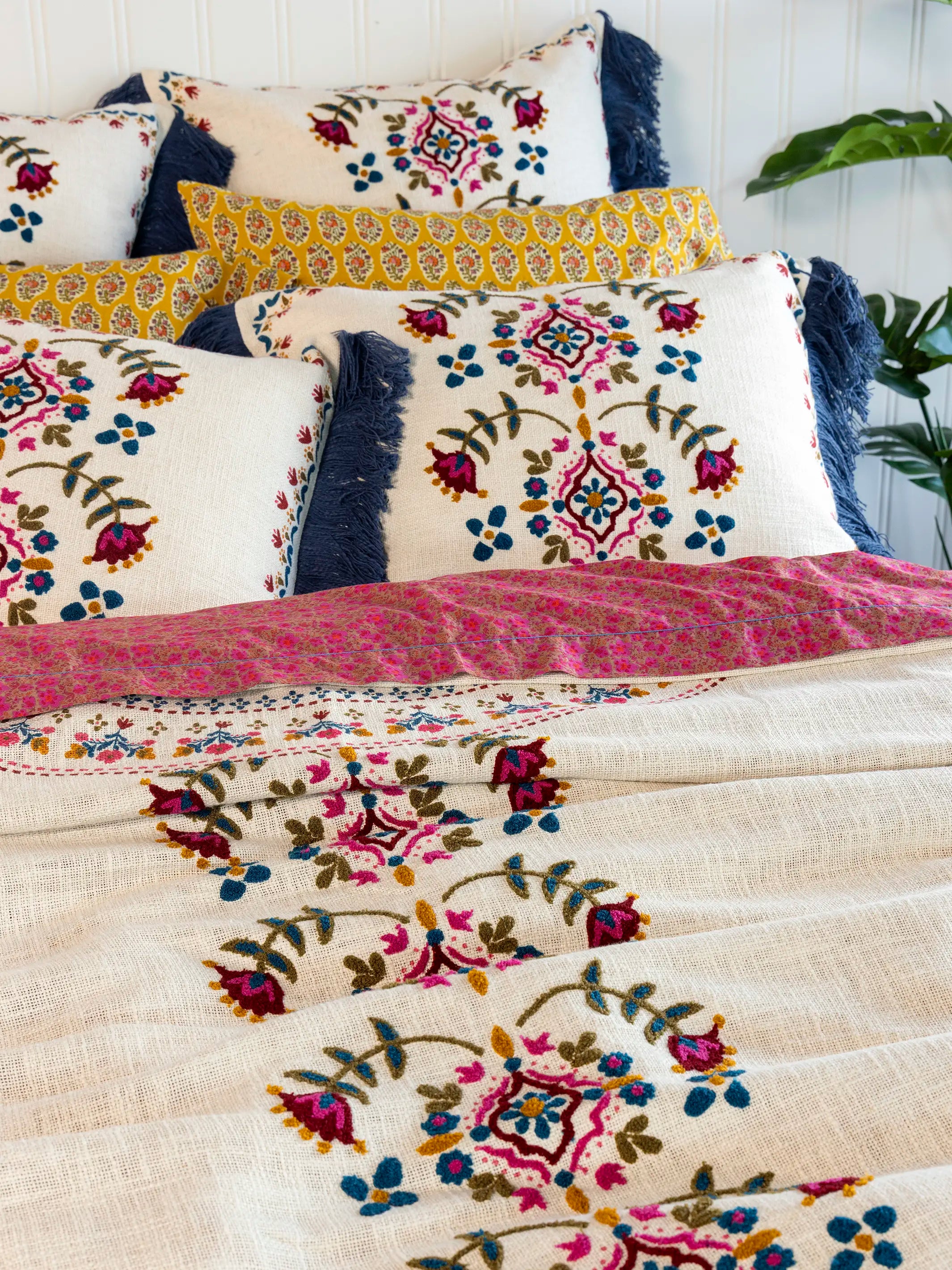 Cotton Slub Tufted Euro Sham - Cream