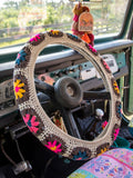 Crochet Steering Wheel Cover, 15" - Cream