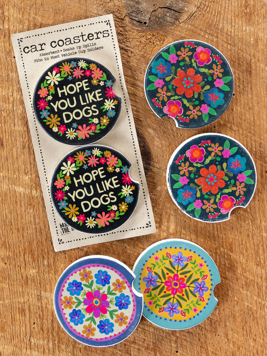 Car Coasters, Set of 2 - Hope You Like Dogs