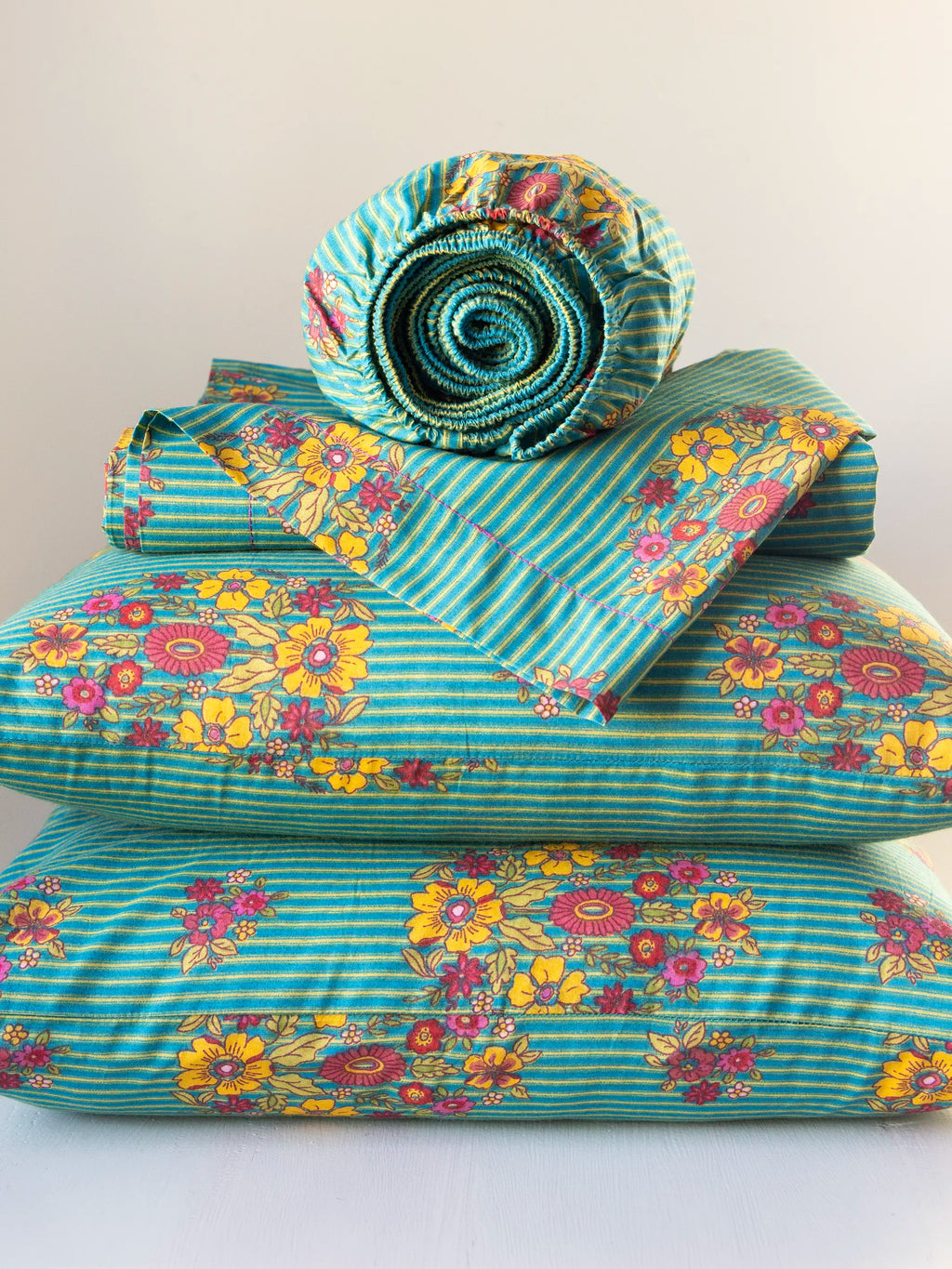 Mix & Match Cotton Fitted Sheet - Jaipur Stripe