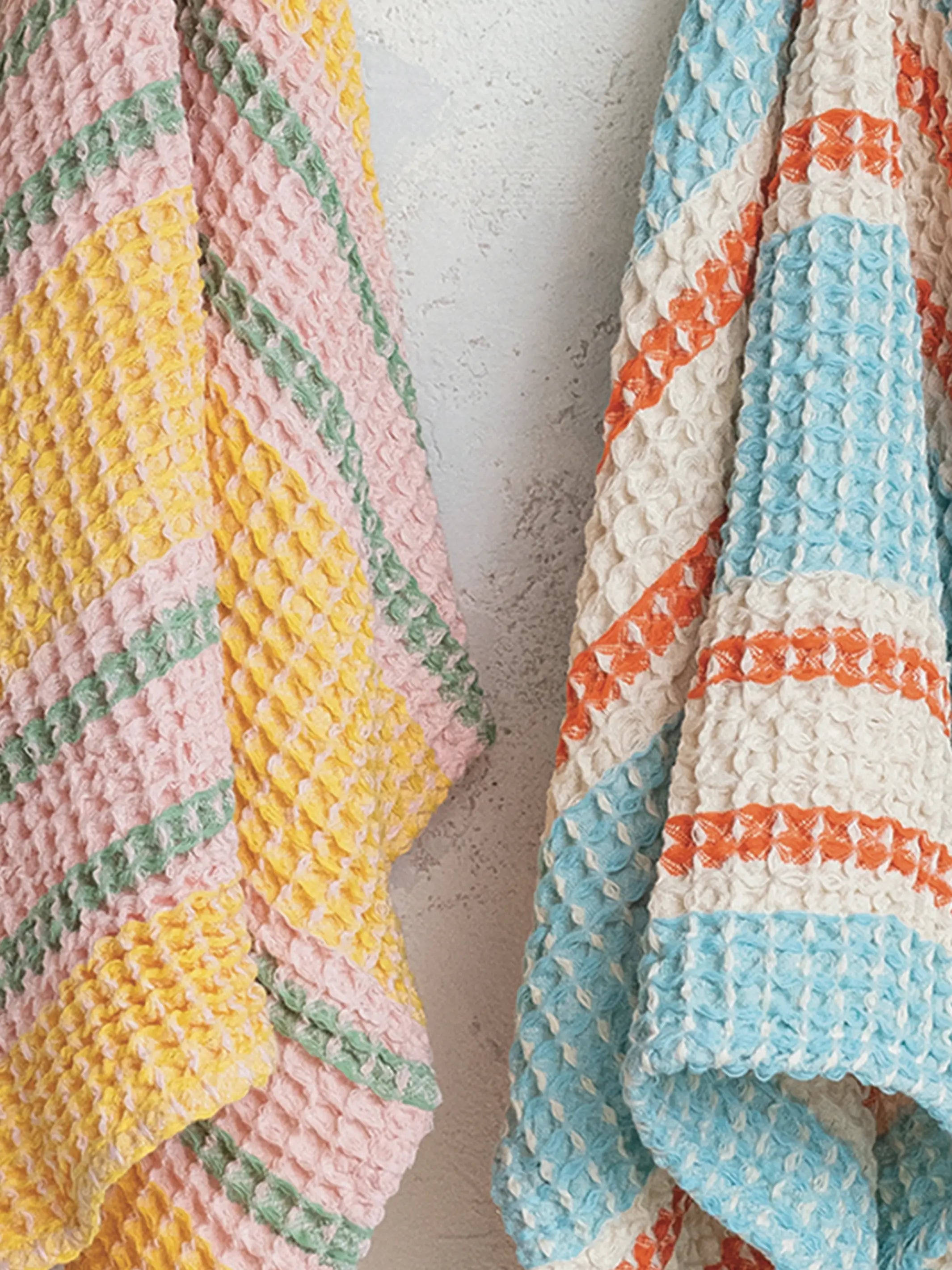 Cotton Waffle Weave Dish Towels, Set of 2