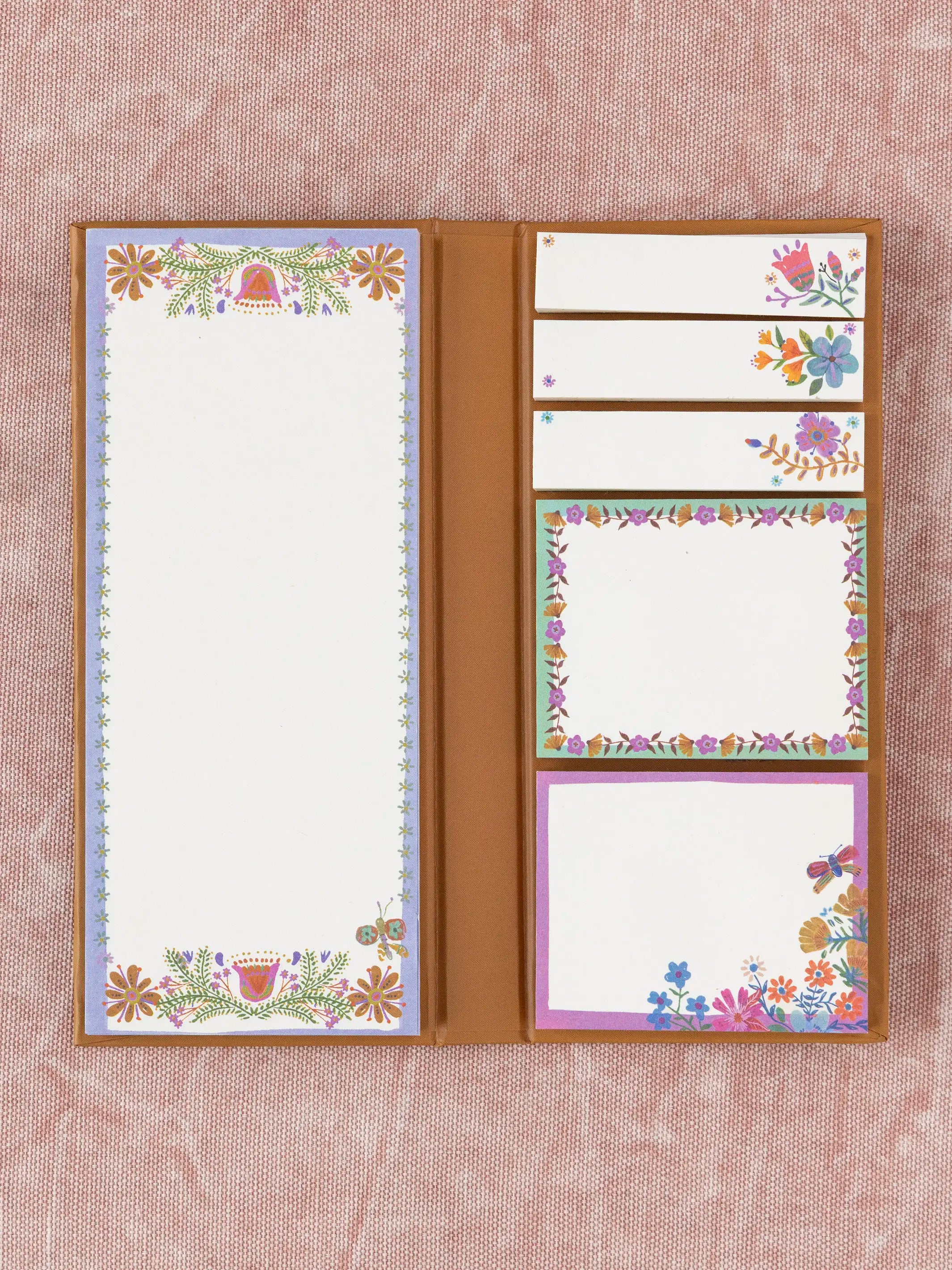 Sticky Note Book - Mustard Folk Flower