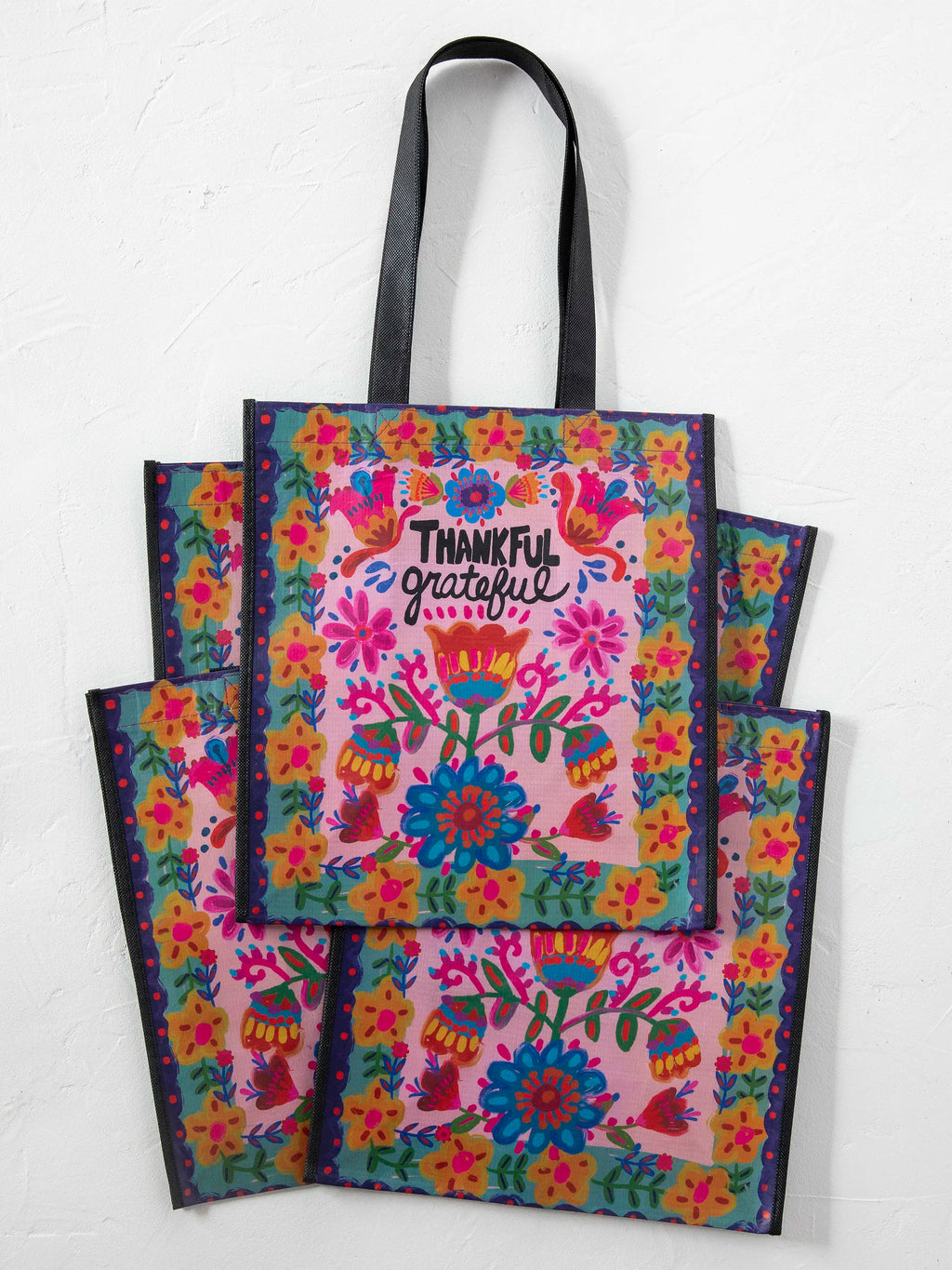 Reusable Grocery Bags, Set of 5 - Thankful Grateful