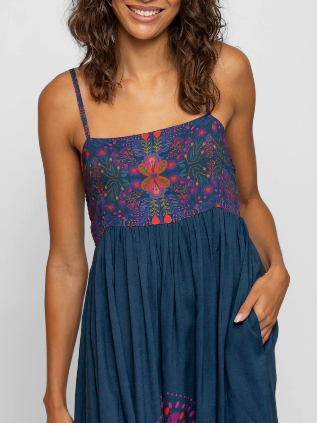 Bailey Maxi Dress - Navy Folk Garden