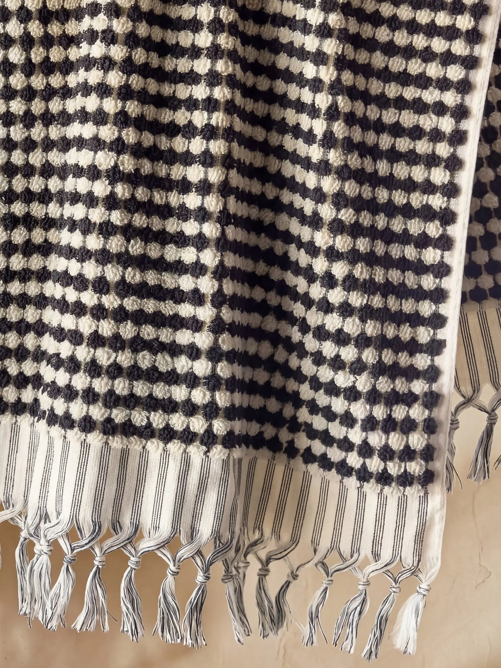 Turkish Cotton Woven Hand Towel - Black Gingham