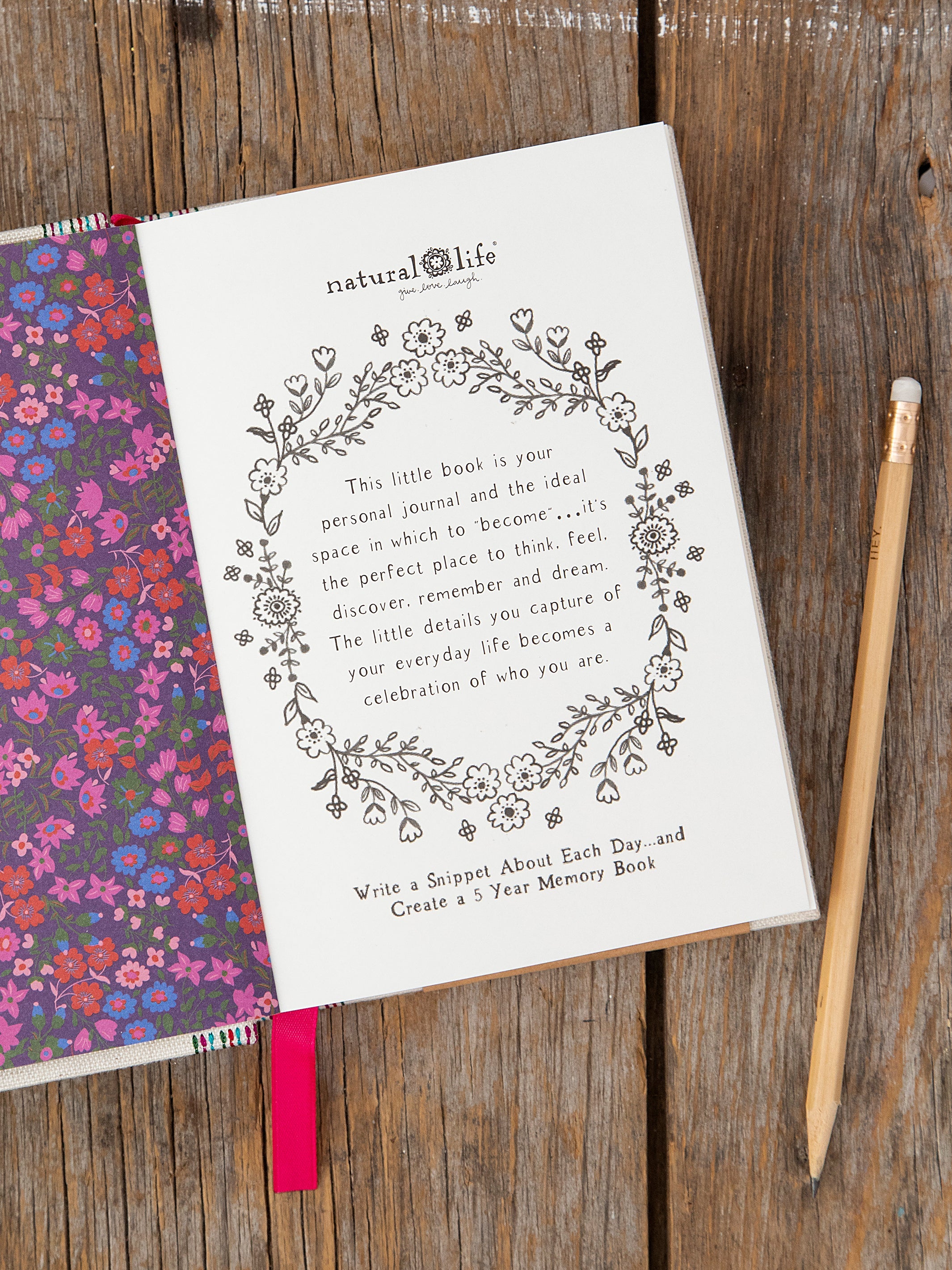 Embroidered 5 Year Daily Journal - Each Day Is A Gift