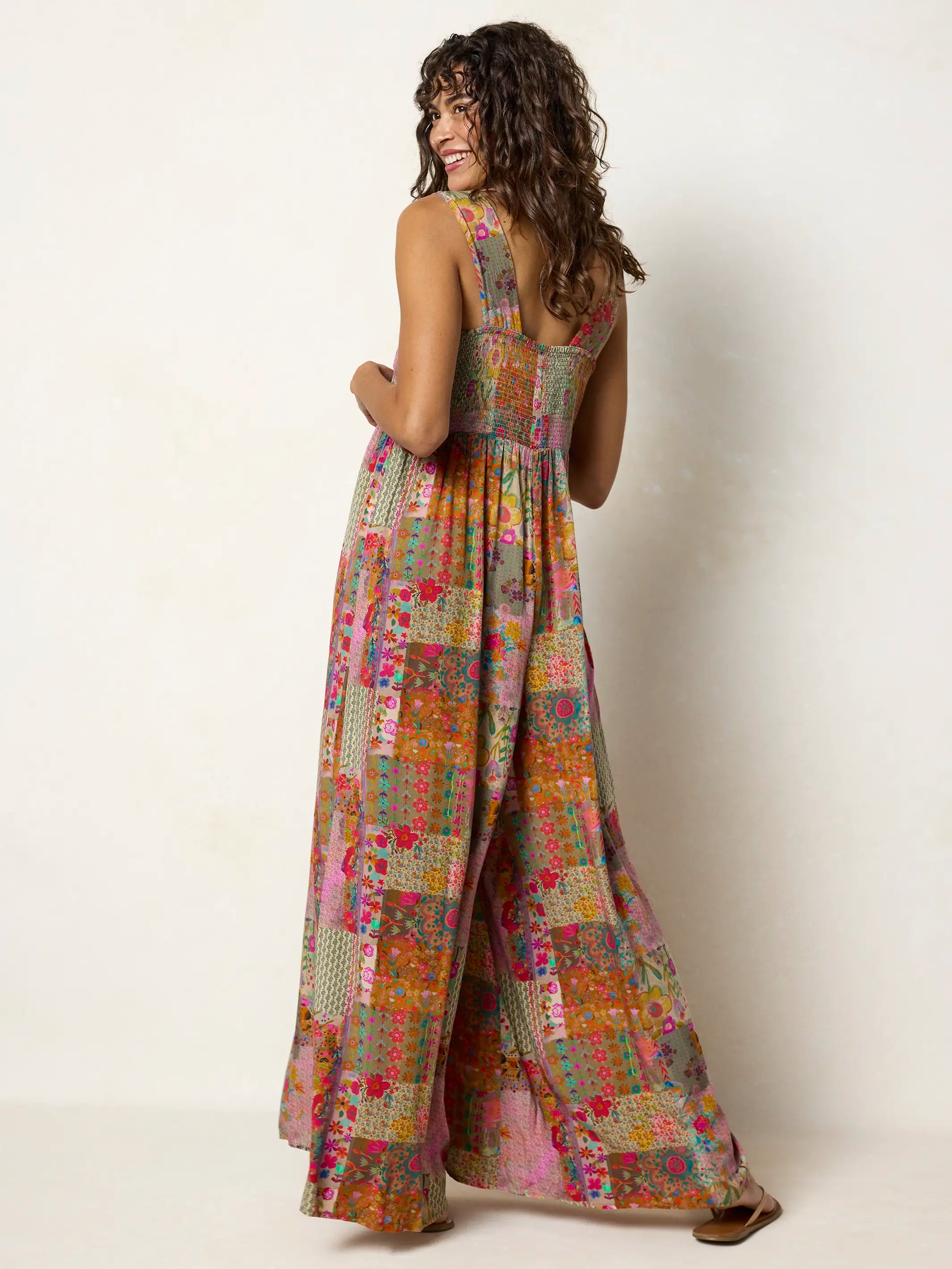 Tricia Jumpsuit - Pink Floral Patchwork