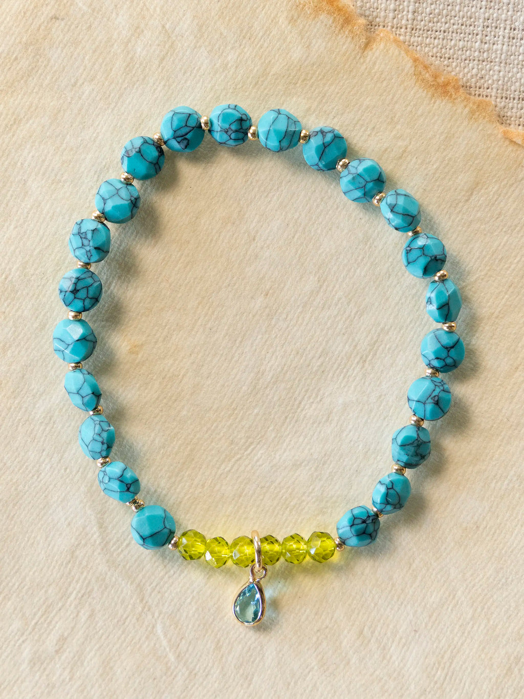 Turquoise Boho Bead Bracelet