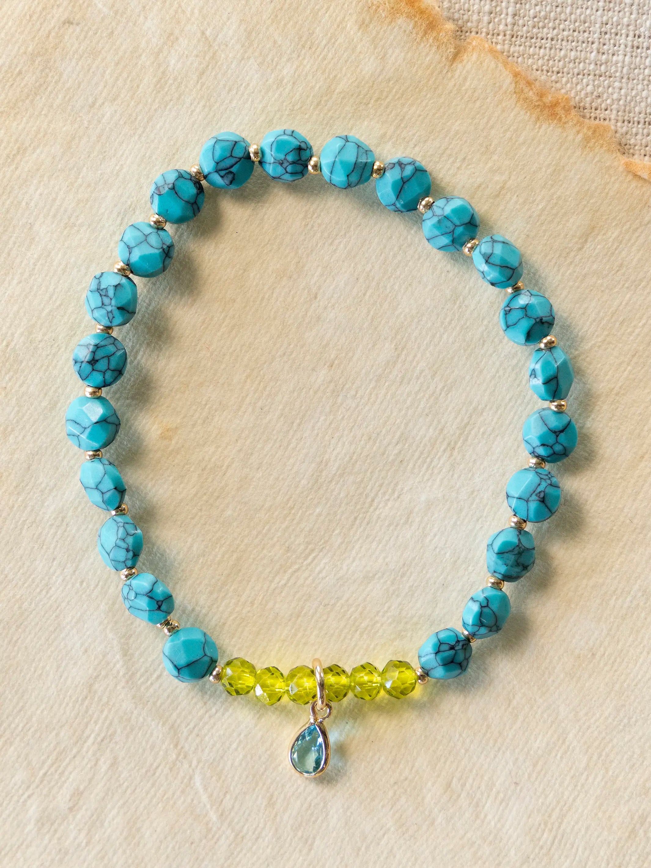 Turquoise Boho Bead Bracelet