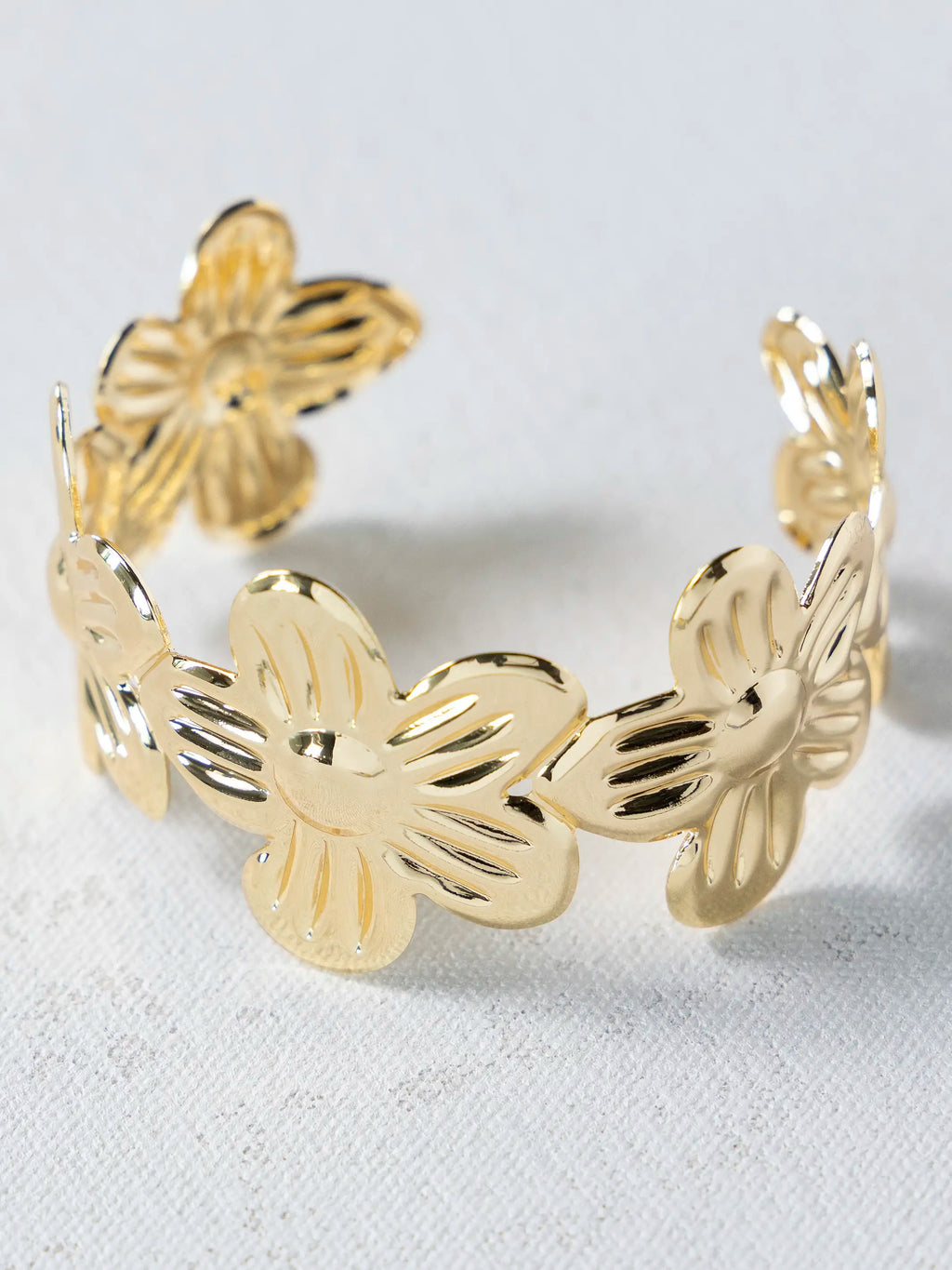 Gold Floral Cuff Bracelet