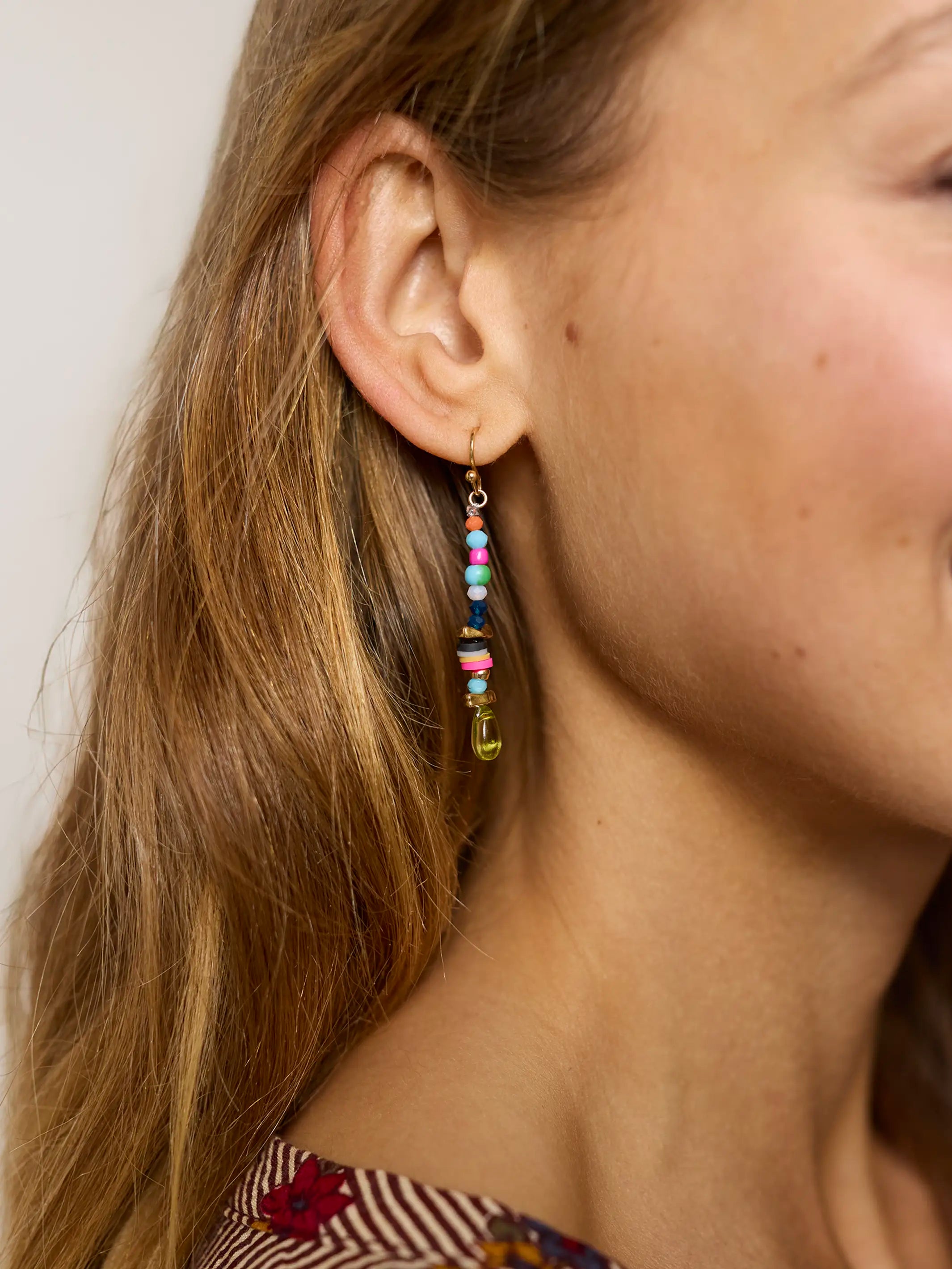 Sunshine Stone Beaded Drop Earrings