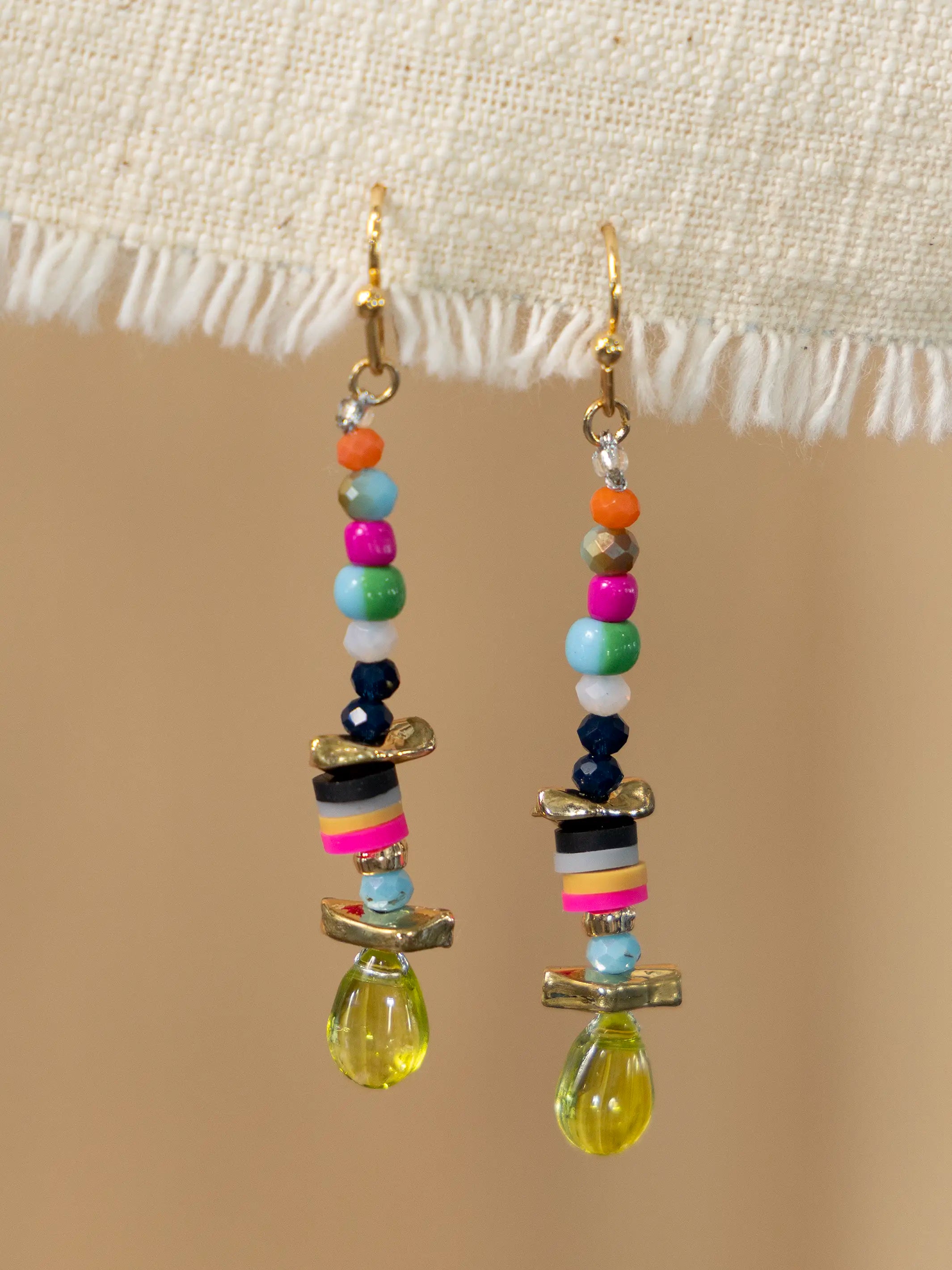 Sunshine Stone Beaded Drop Earrings
