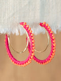 Blushing Crescent Beaded Earrings