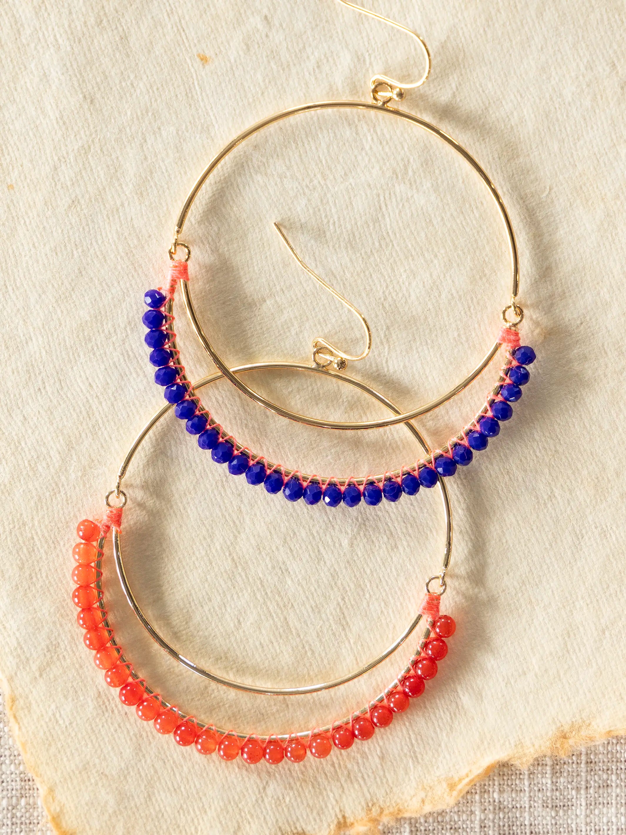 Luna Earrings - Coral
