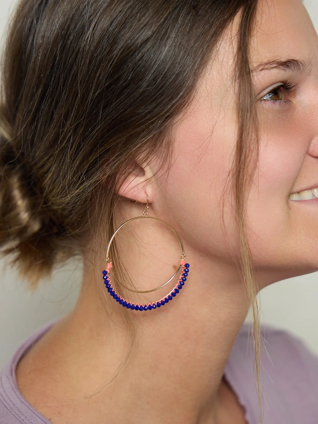 Luna Earrings - Coral