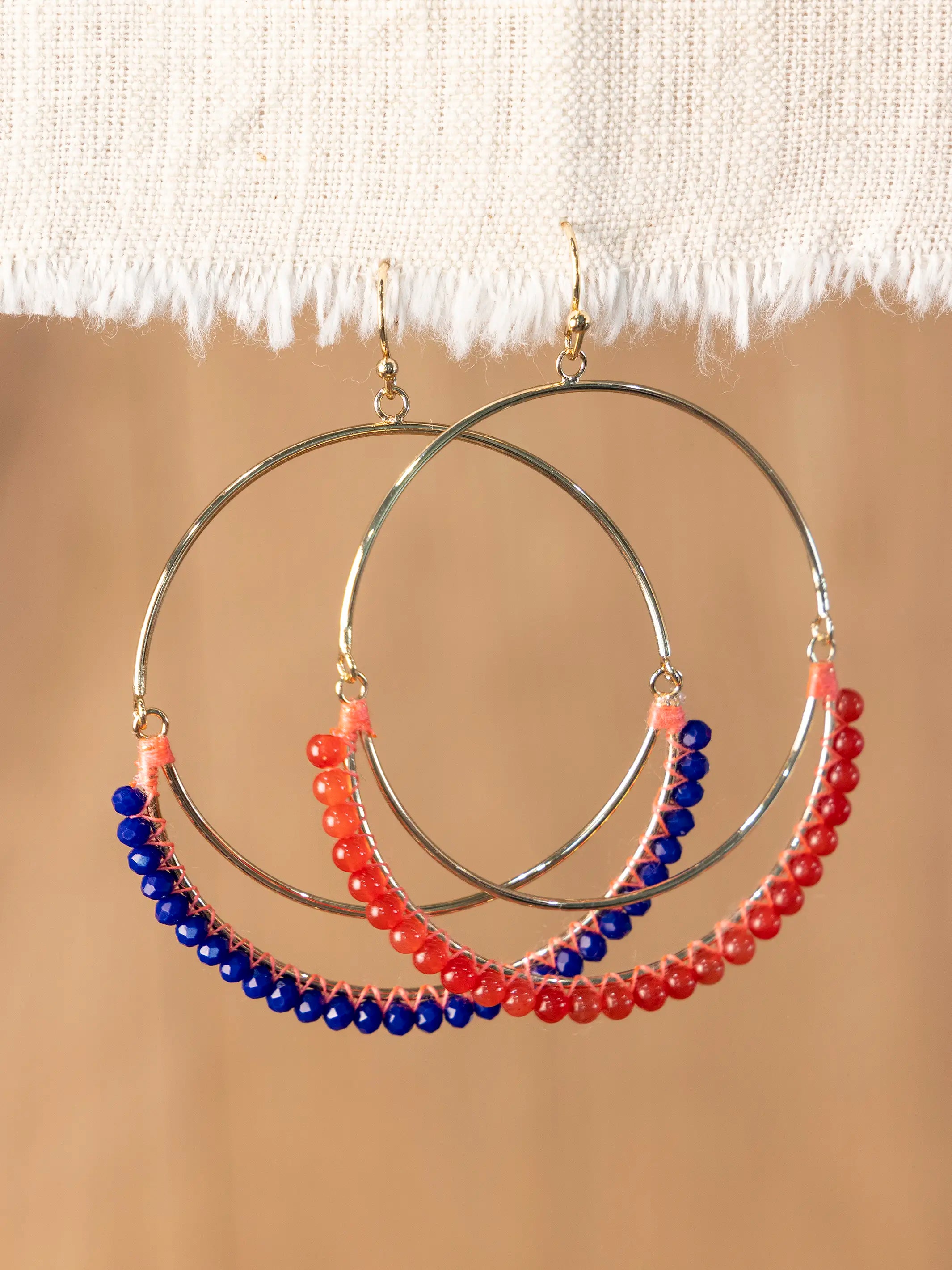 Luna Earrings - Coral