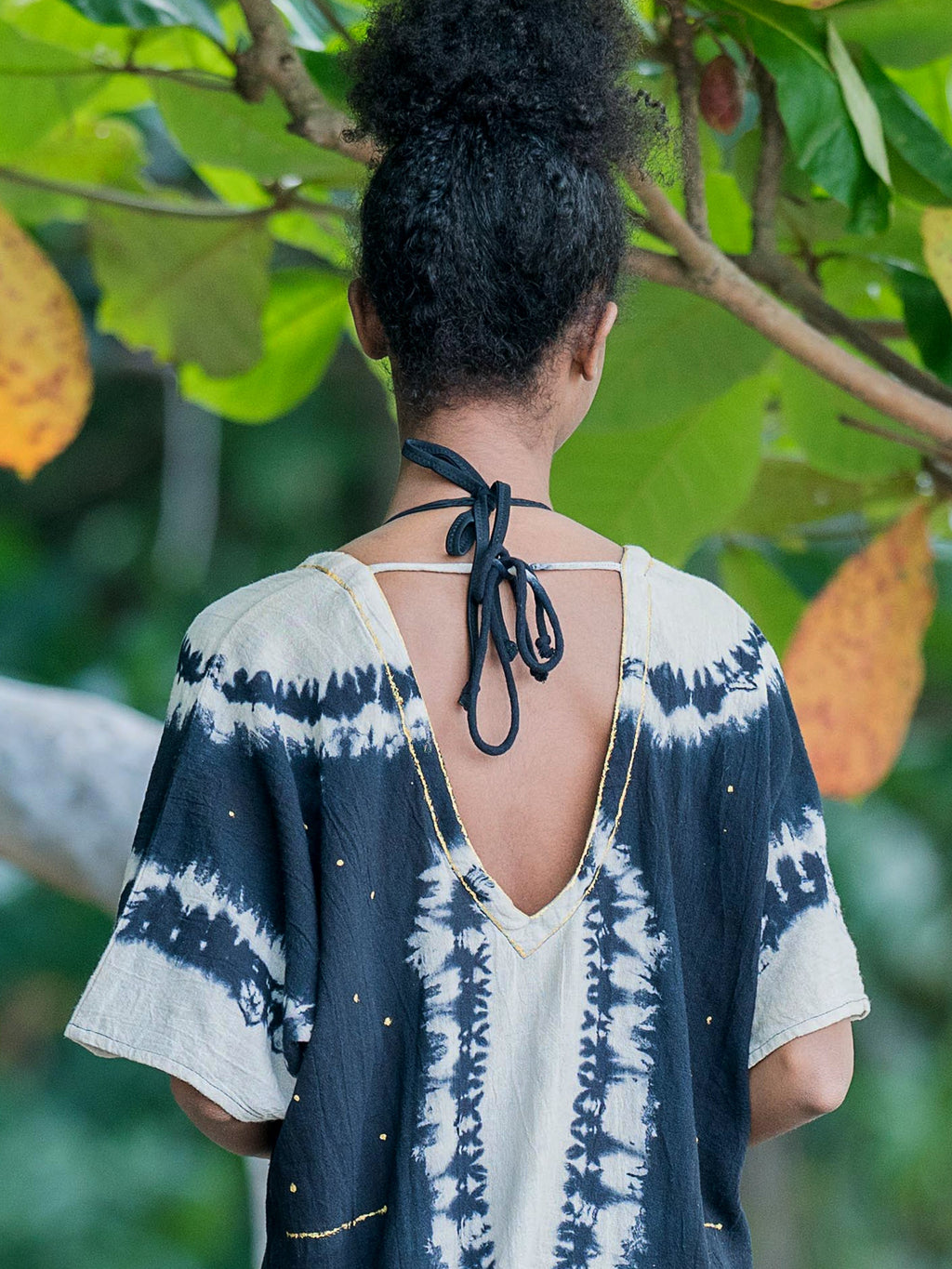 Sayulita Cotton Kaftan - Black