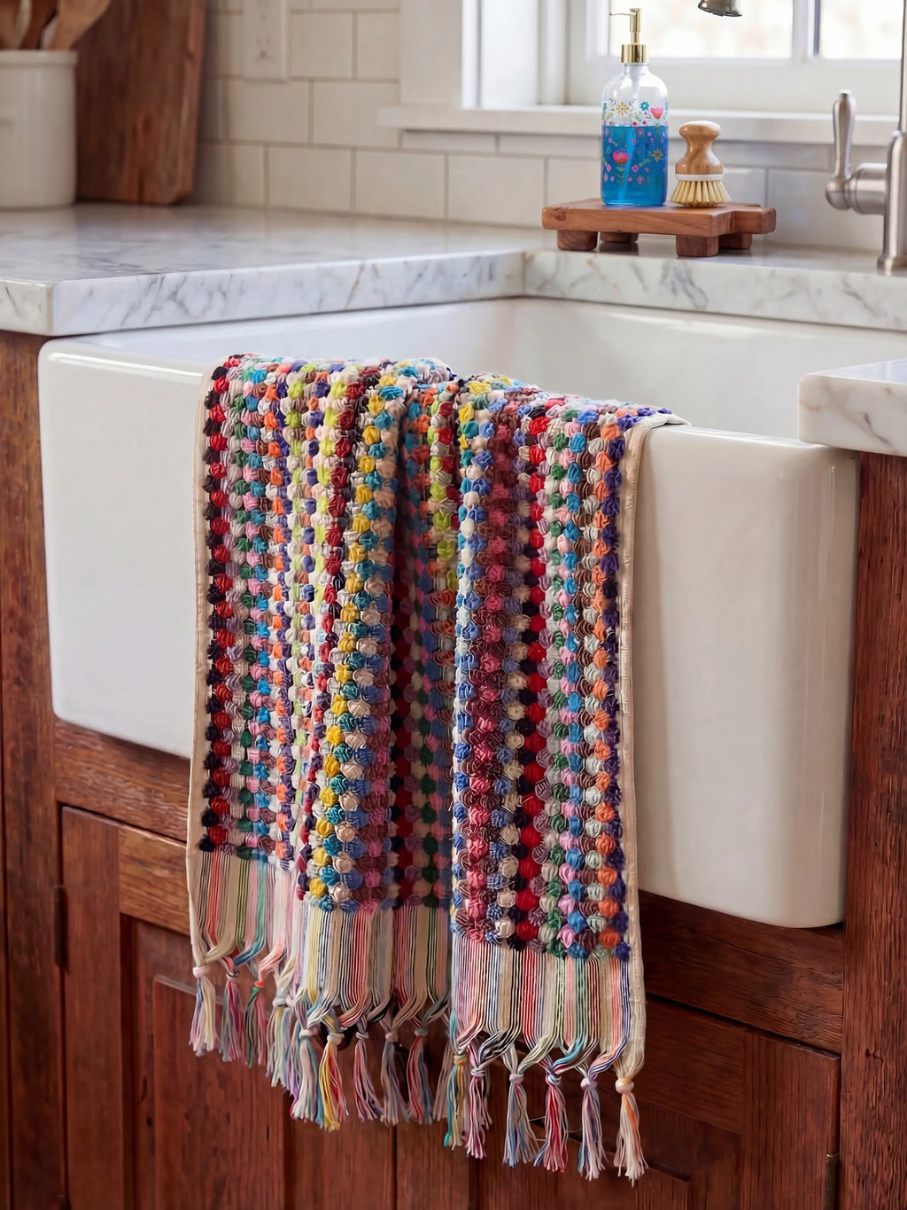 Turkish Cotton Woven Hand Towel - Rainbow