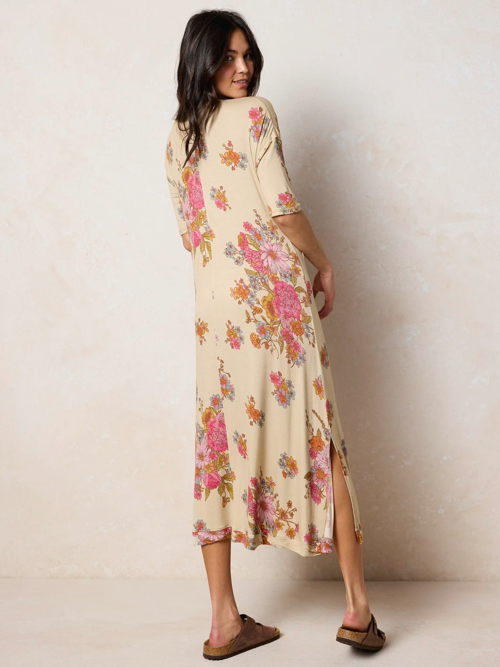 All Day "ButterSoft" Tee Dress - English Garden Cream