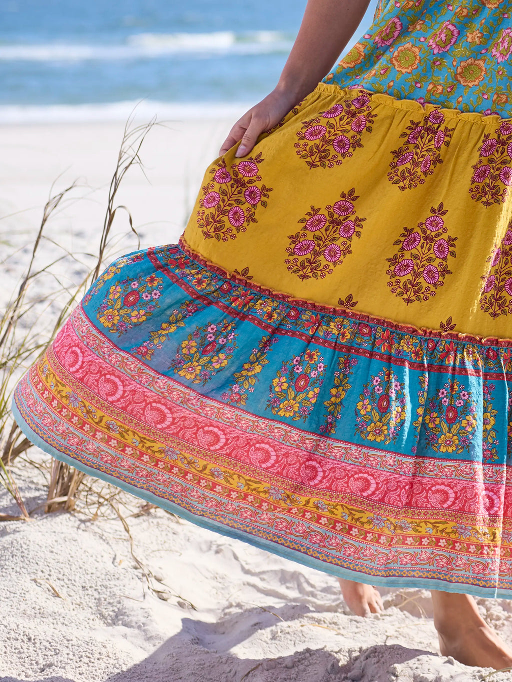 Adele Maxi Dress - Wildflower Medallion Gold