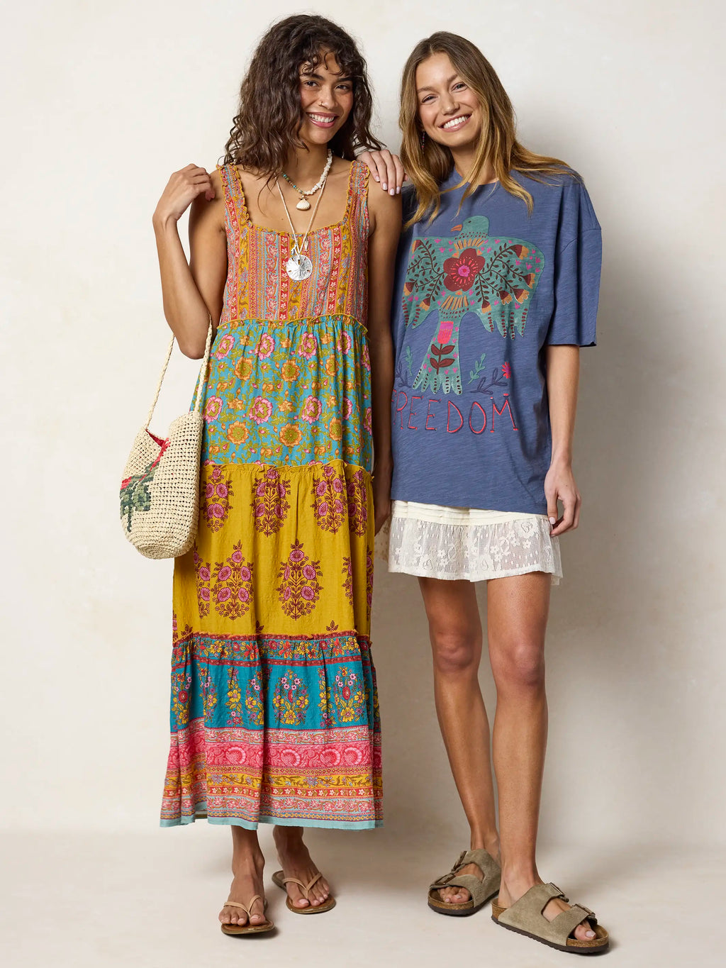 Adele Maxi Dress - Wildflower Medallion Gold