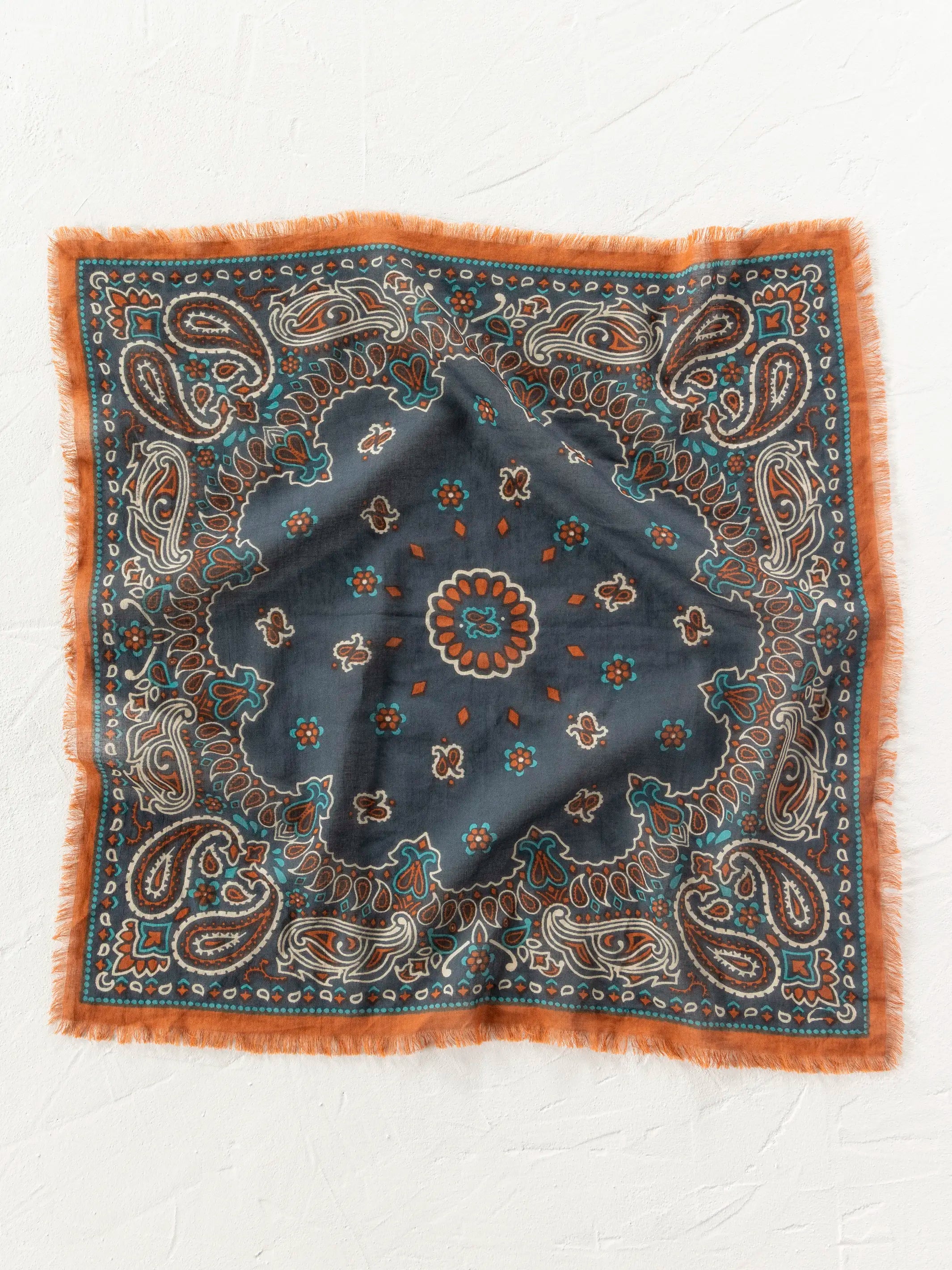 Printed Cotton Bandana - Classic Charcoal