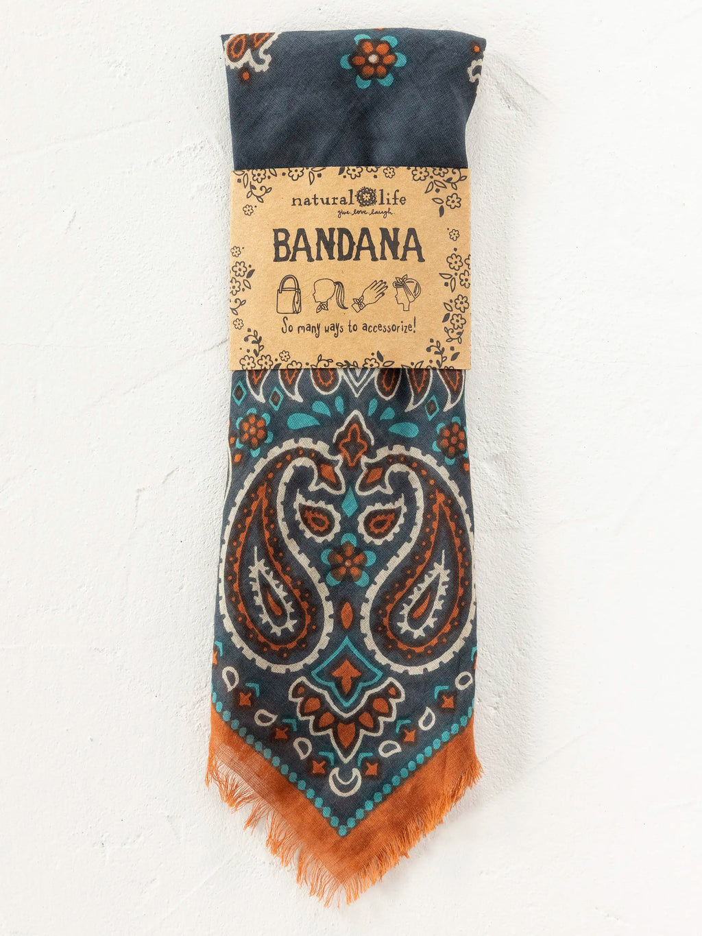 Printed Cotton Bandana - Classic Charcoal